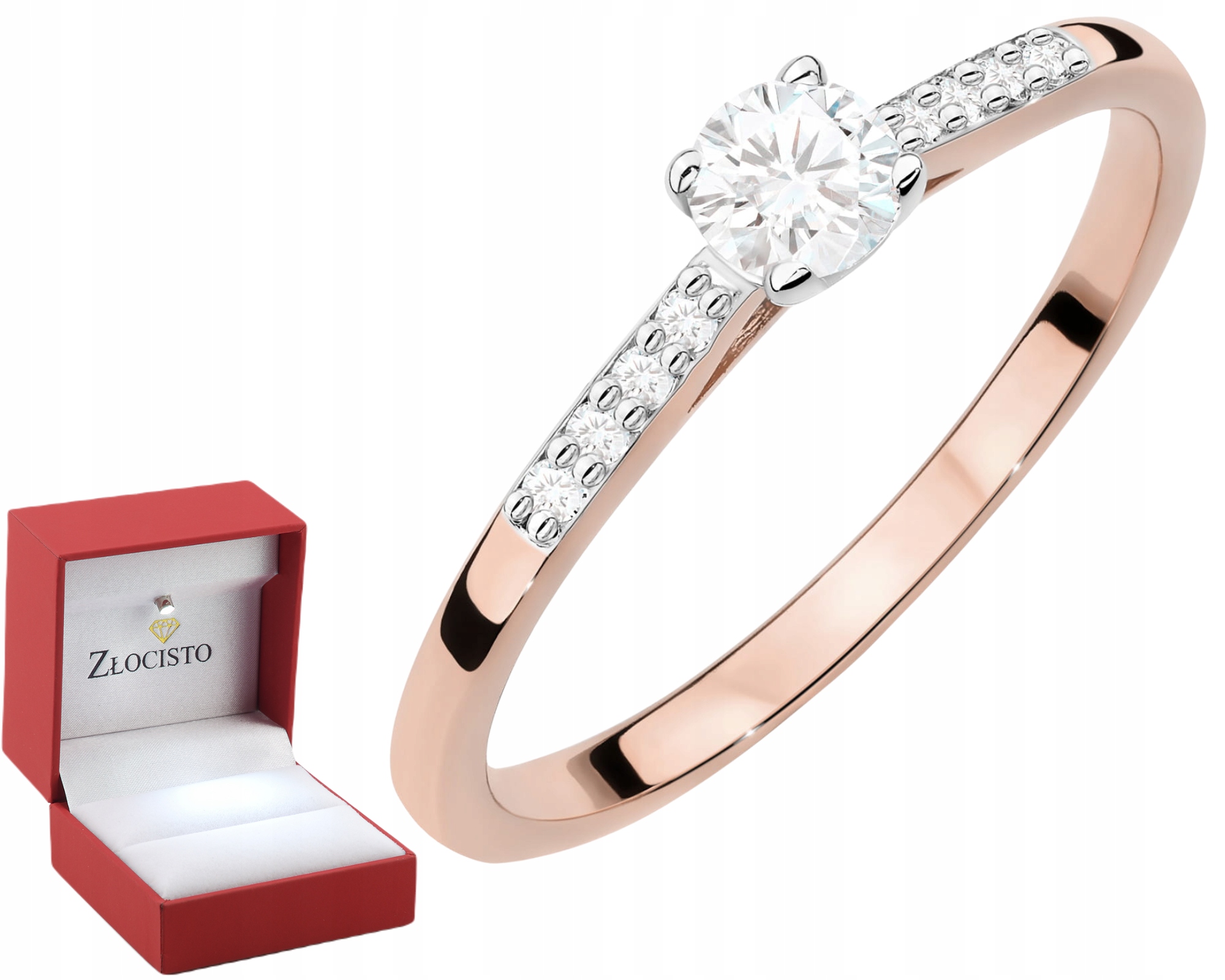 Růžové zlato Prstýnek Diamanty Lab Jako Dárek Drtič 585 14K