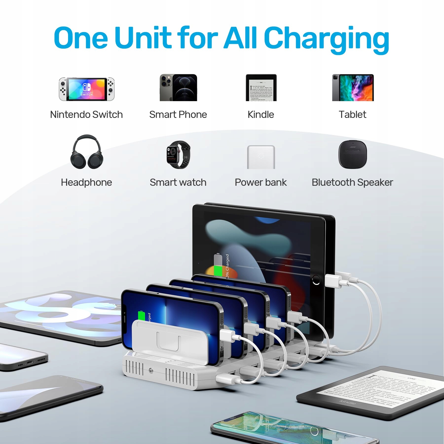 UNITEK 60W 10-Port USB Charging Station with SmartIC — miniatura 3