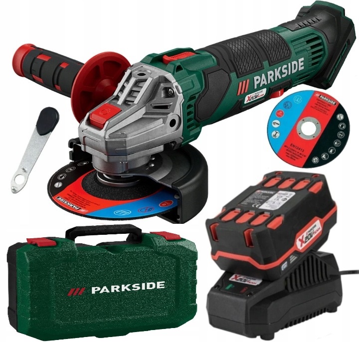 Szlifierka Parkside Akumulatorowa Kątowa Pwsa 20 Li D4 Aku 4AH Szybka Ładow