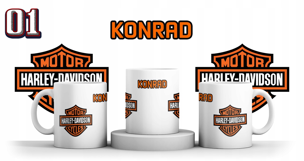 KUBEK HARLEY DAVIDSON + IMIE + KARTONIK Producent inny