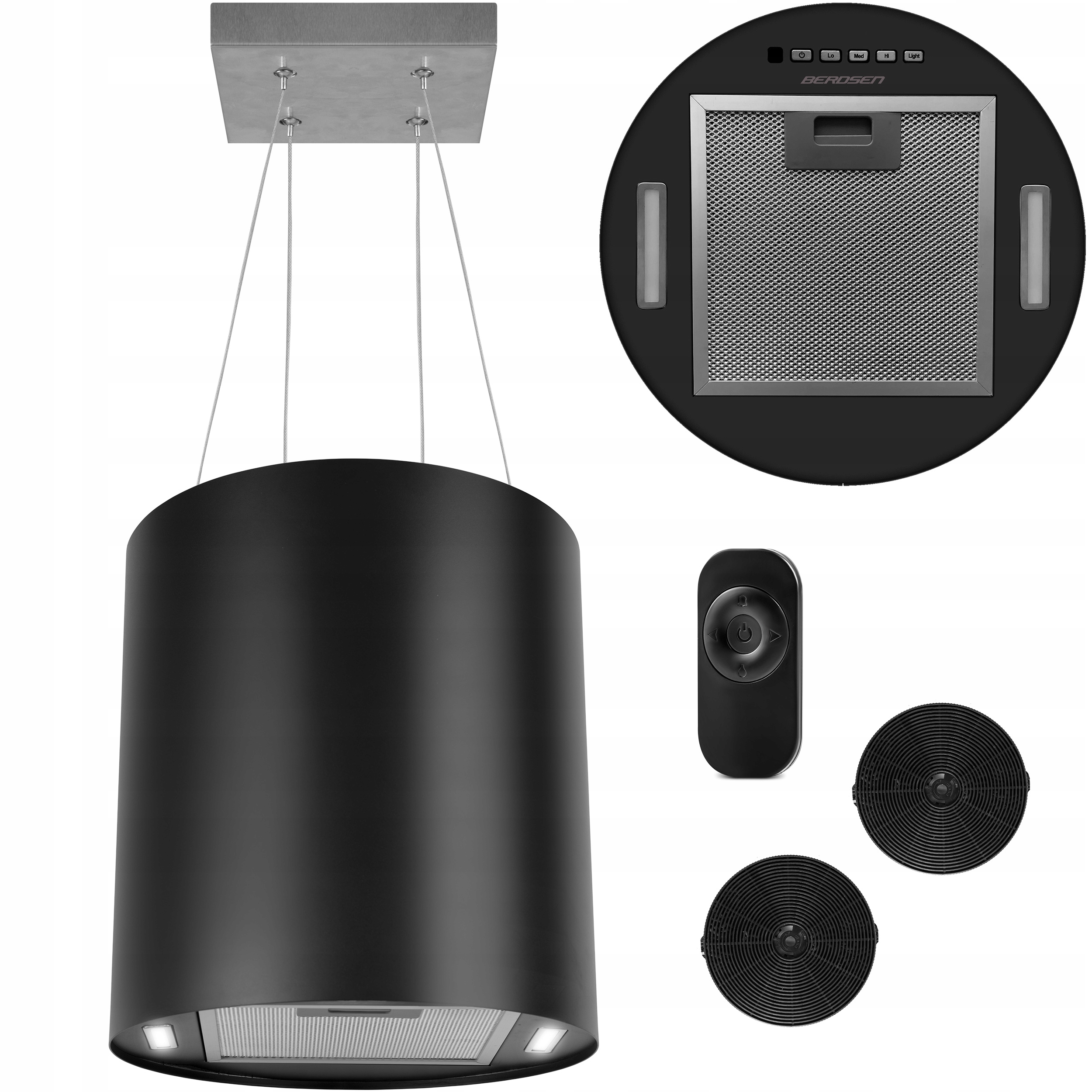 Okap Kuchenny Wyspowy 35cm Wiszący Berdsen Pilot