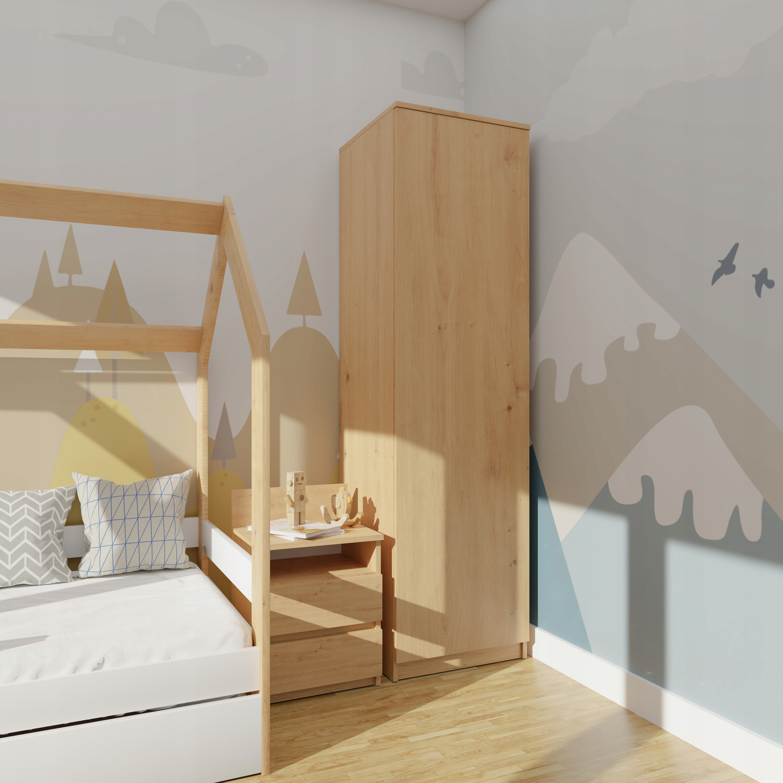 SZAFA GARDEROBA DRZWI PÓŁKI SD-50 DĄB ARTISAN EAN (GTIN) 5904507200299