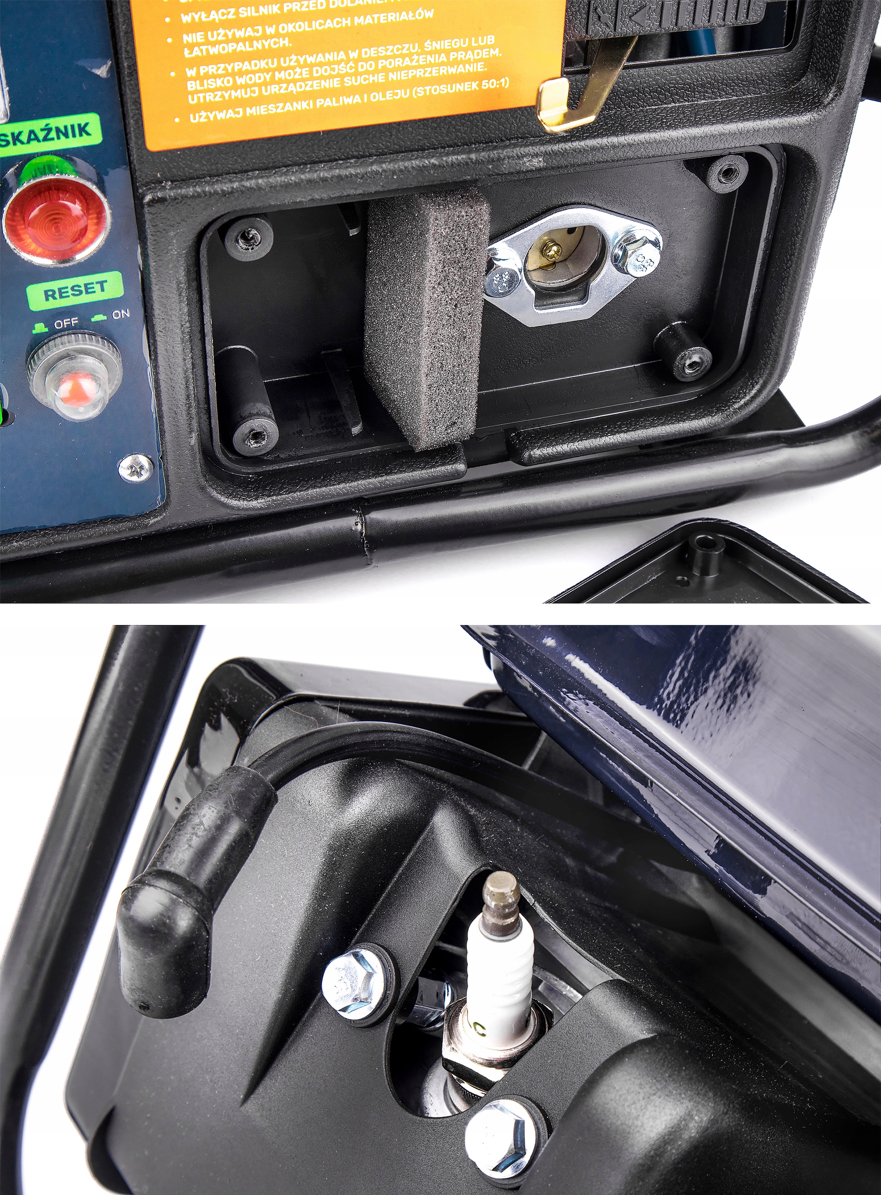 AGREGAT PRĄDOTWÓRCZY 2-SUW GENERATOR PRĄDU 1200 W Liczba gniazd 3-fazowych Brak