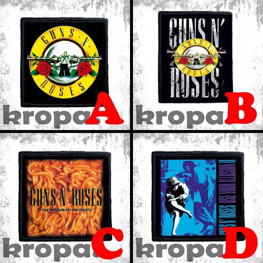 Naszywka GUNS 'N ROSES 10 x 10 cm Dużo Wzorów! Typ naszywka
