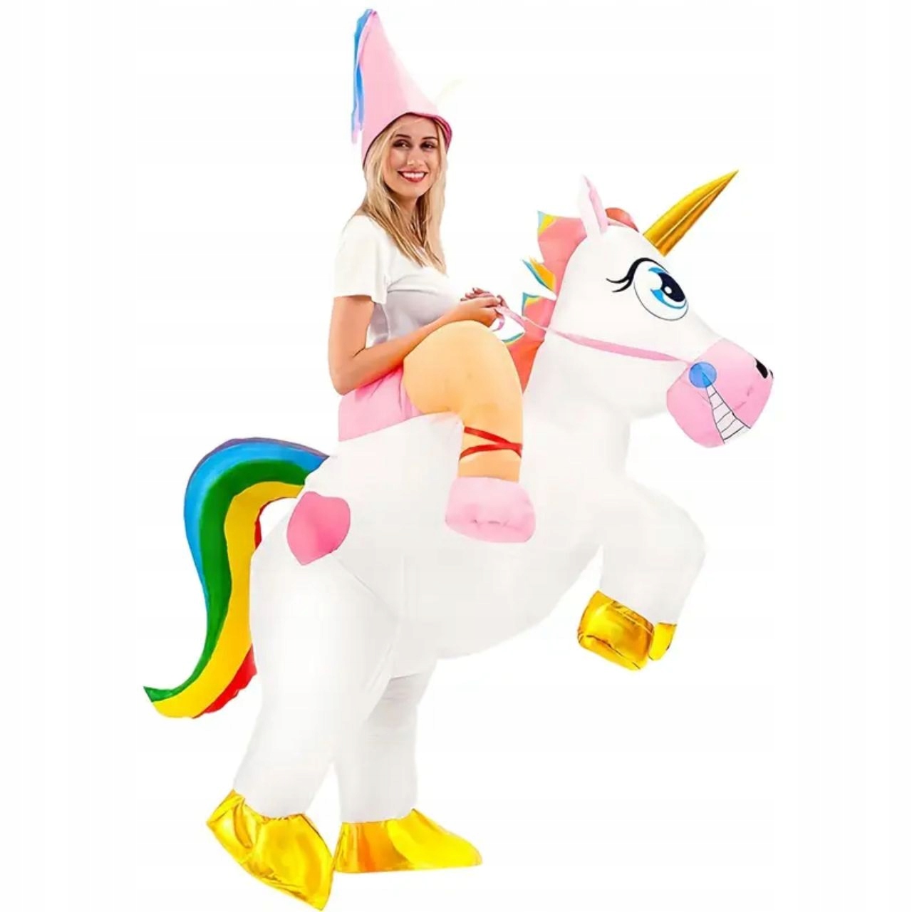 Nafukovací kostým Jednorožec Cosplay s pumpičkou v Halloweenském převleku