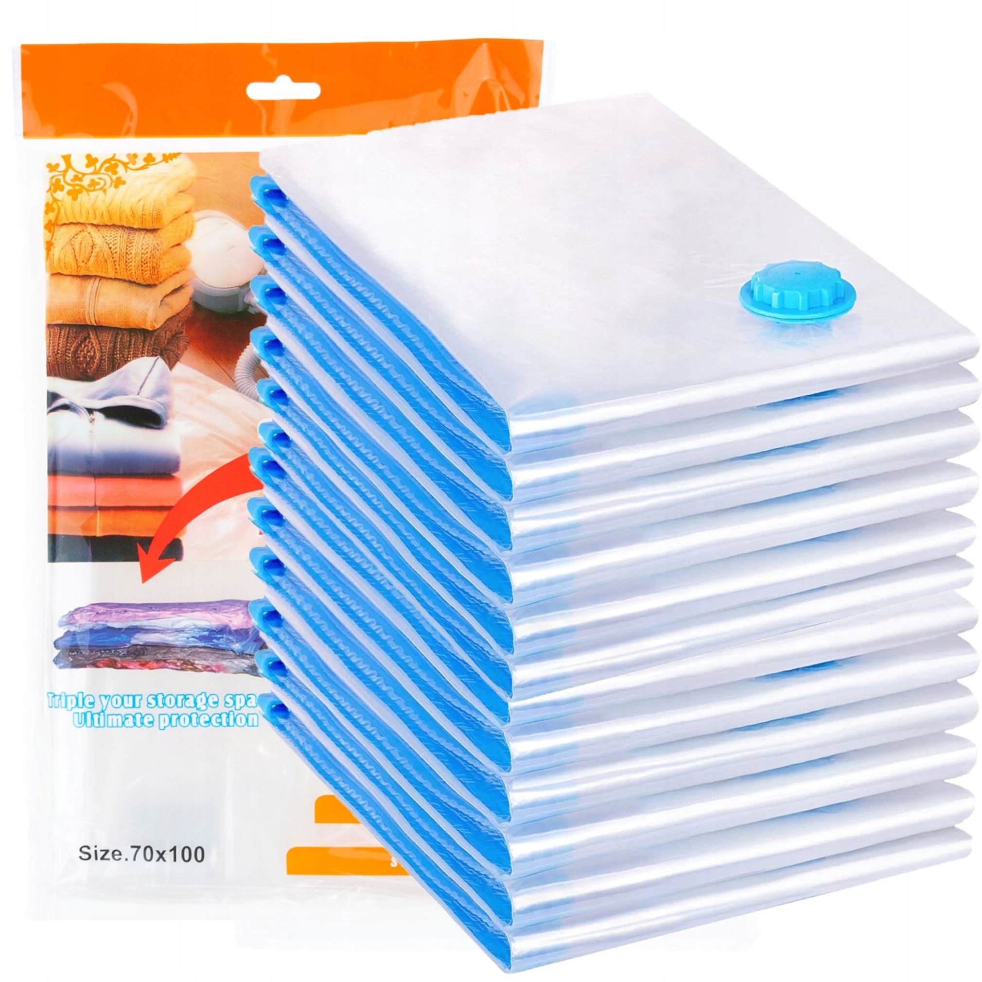 Levně 12x Vakuové Sáčky Vakuový Pytel Na Oblečení Povlečení Tašky Vacuum 70x100CM