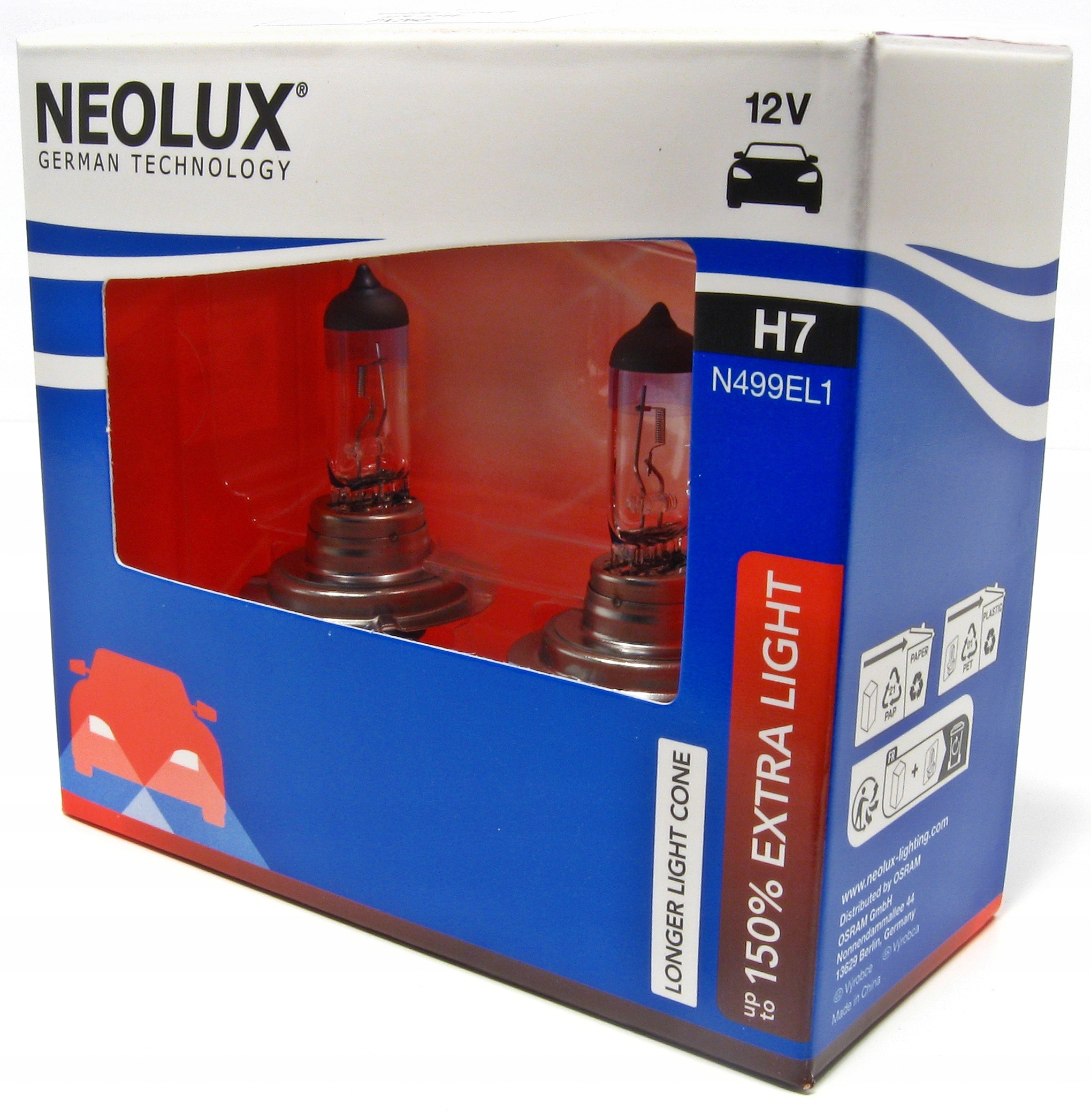 Żarówki żarówka Neolux Osram zestaw 2 sztuki 12V H7 Extra Light +150%