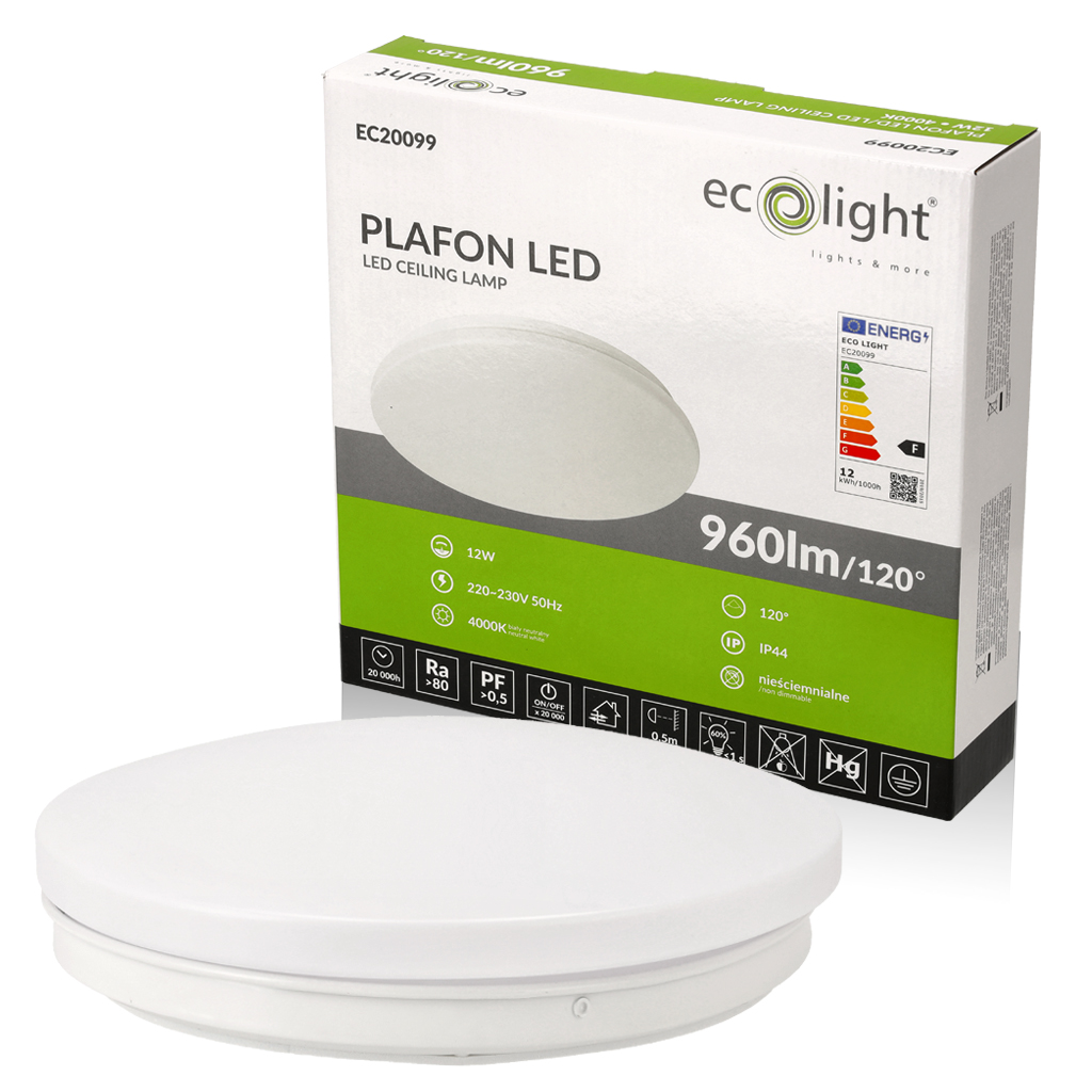 

Plafon Lampa Sufitowa Panel Led 12W 960lm IP44