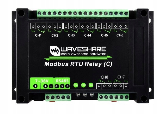 Przekaźnik WaveShare Modbus RTU Relay (C)