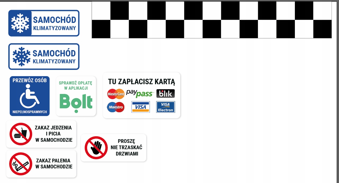 Magnes SZACHOWNICA do taksówek taxi UBER BOLT Producent Inna