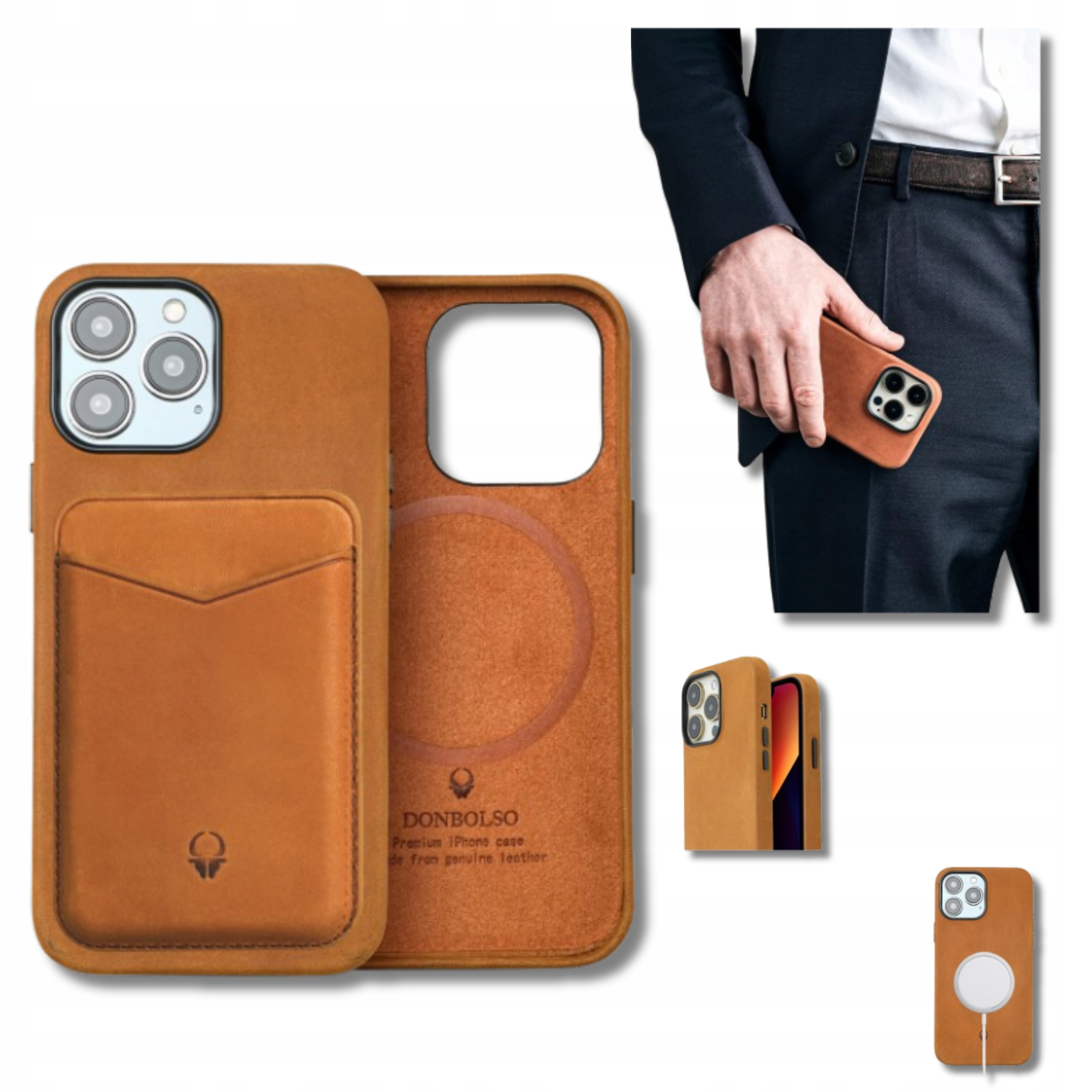 Pouzdro na telefon Obal Kryt Zadní Kryt Kůže iPhone 12 Pro Max MagSafe