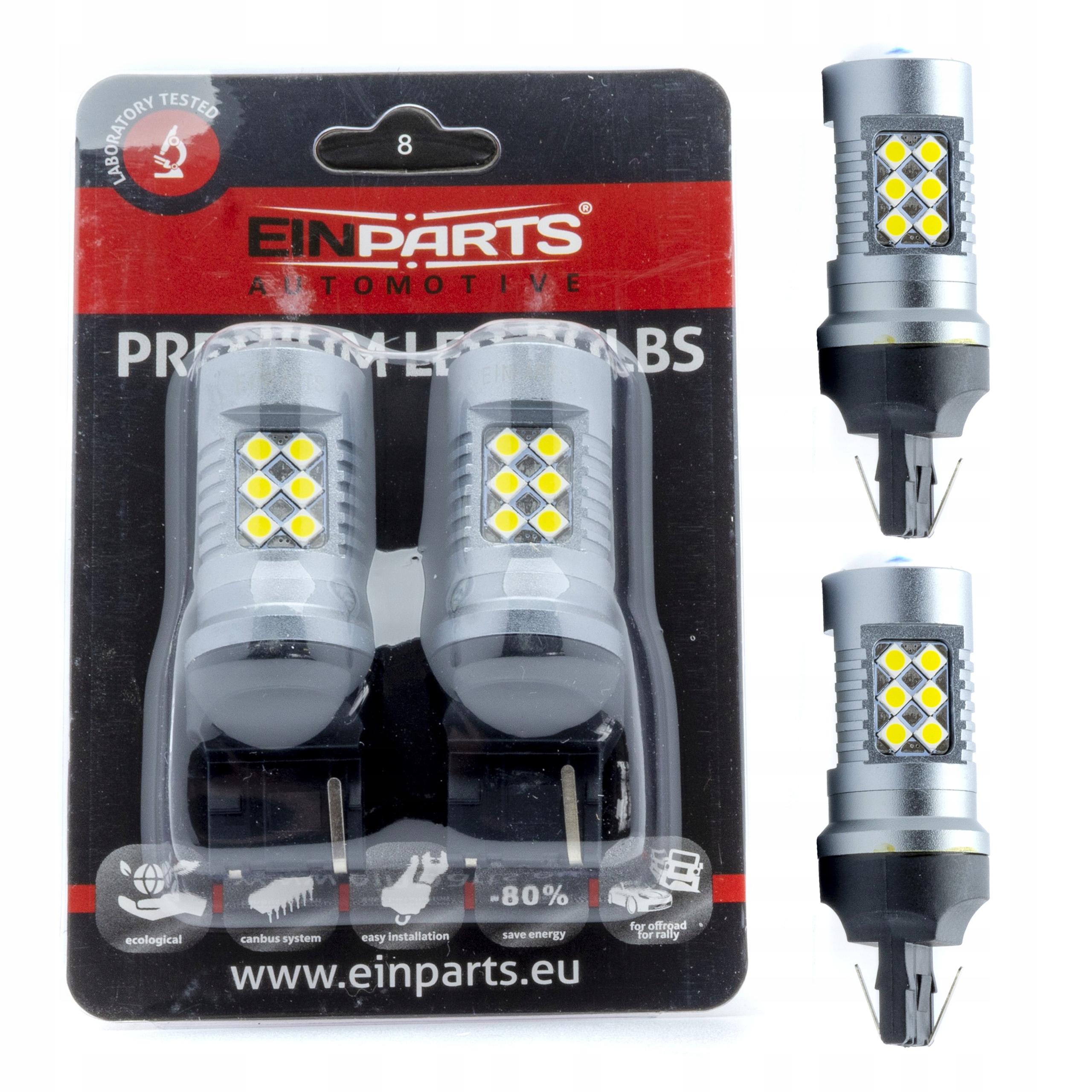 Żarówki W21W Led 12V Samochodowe 6000K Canbus