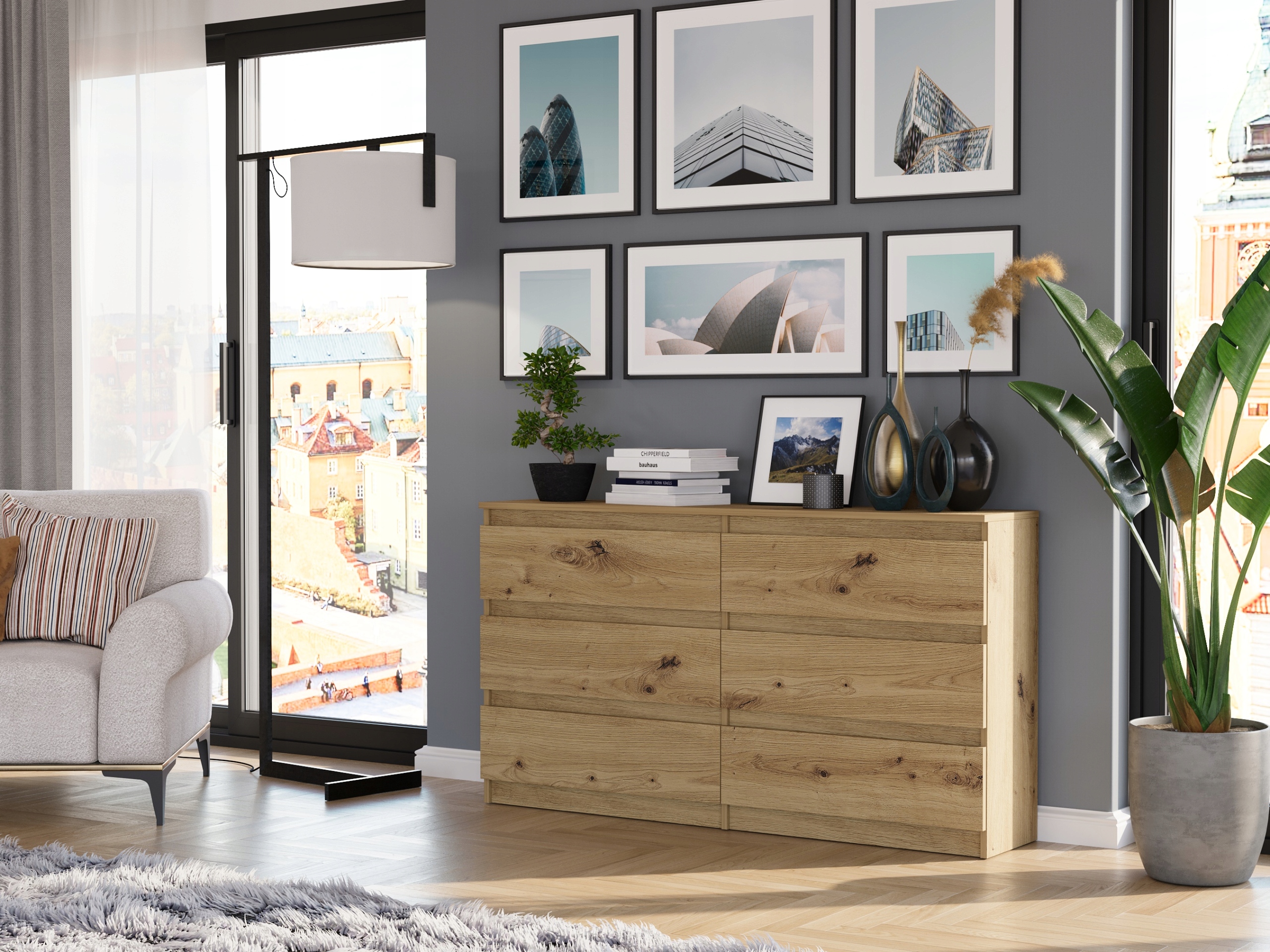 KOMODA 140 CM SZAFKA 6 SZUFLAD PRODUCENT PL R-140 ARTISAN