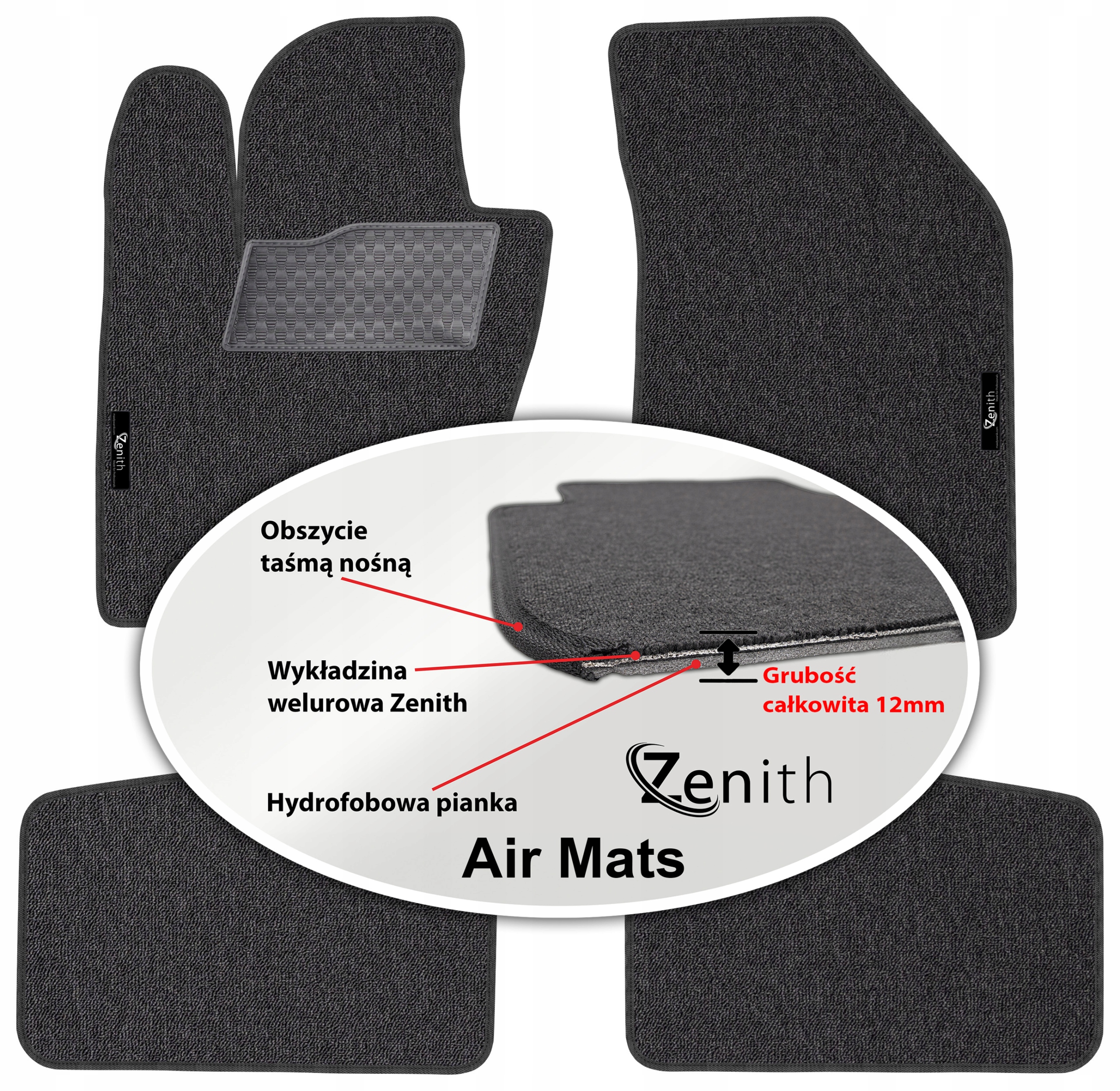 Jeep Compass II 2017 – Velúrové koberčeky do auta Zenith Air Mats