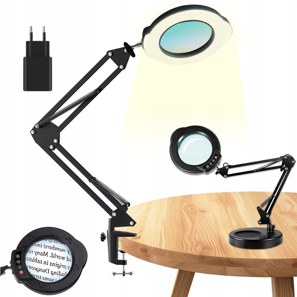 Led Stolní Lupa Sklo Kosmetická Lampička 10X Z 5 Barev