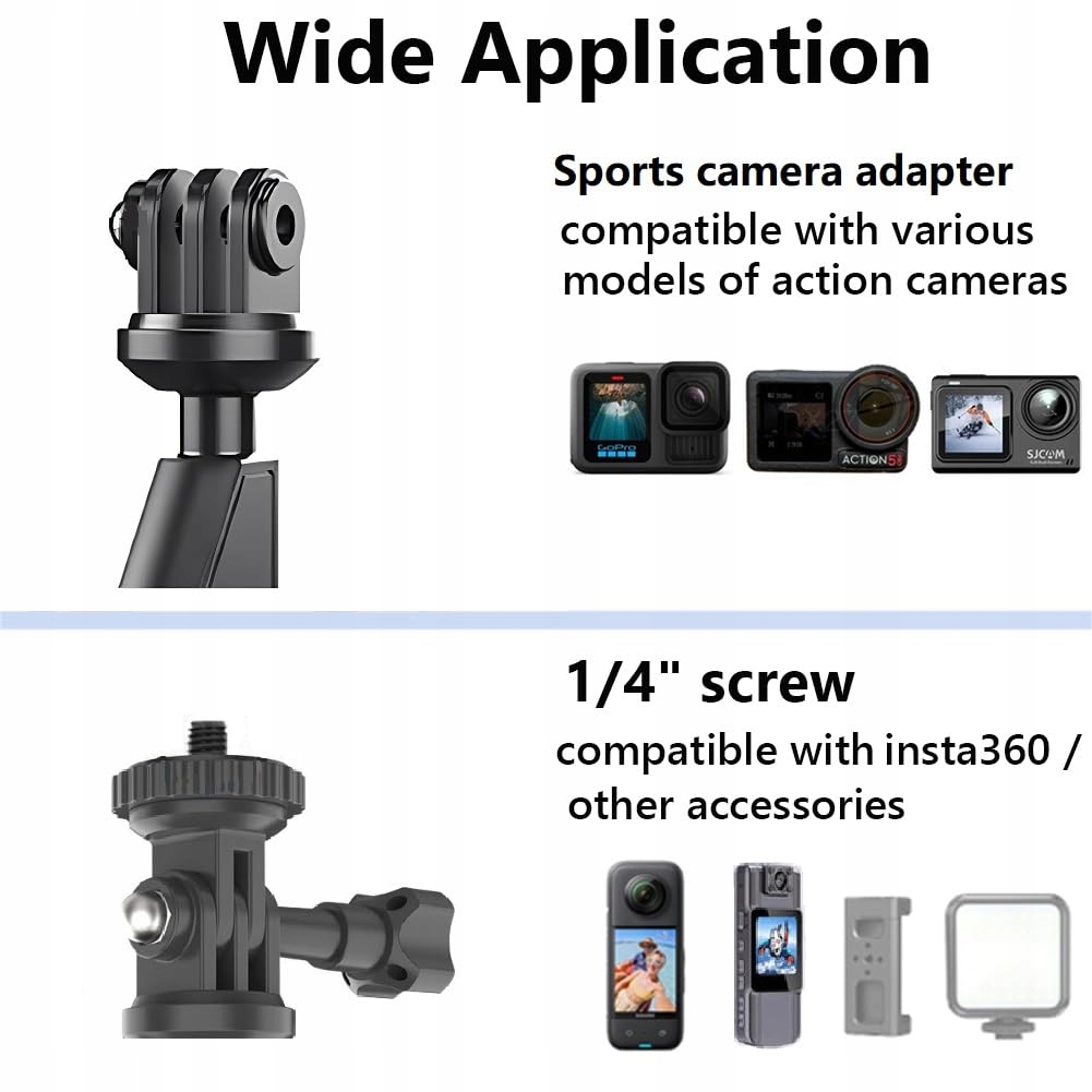 XUNNIU Uchwyt Kamery Motocyklowej Do GoPro Hero Insta360 DJI Osmo 360° — miniatura 3