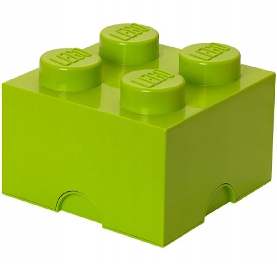 Lego Pojemnik Klocek 4 Kontener 2x2 Brick 25 CM Pudło Sorter Jasnozielony