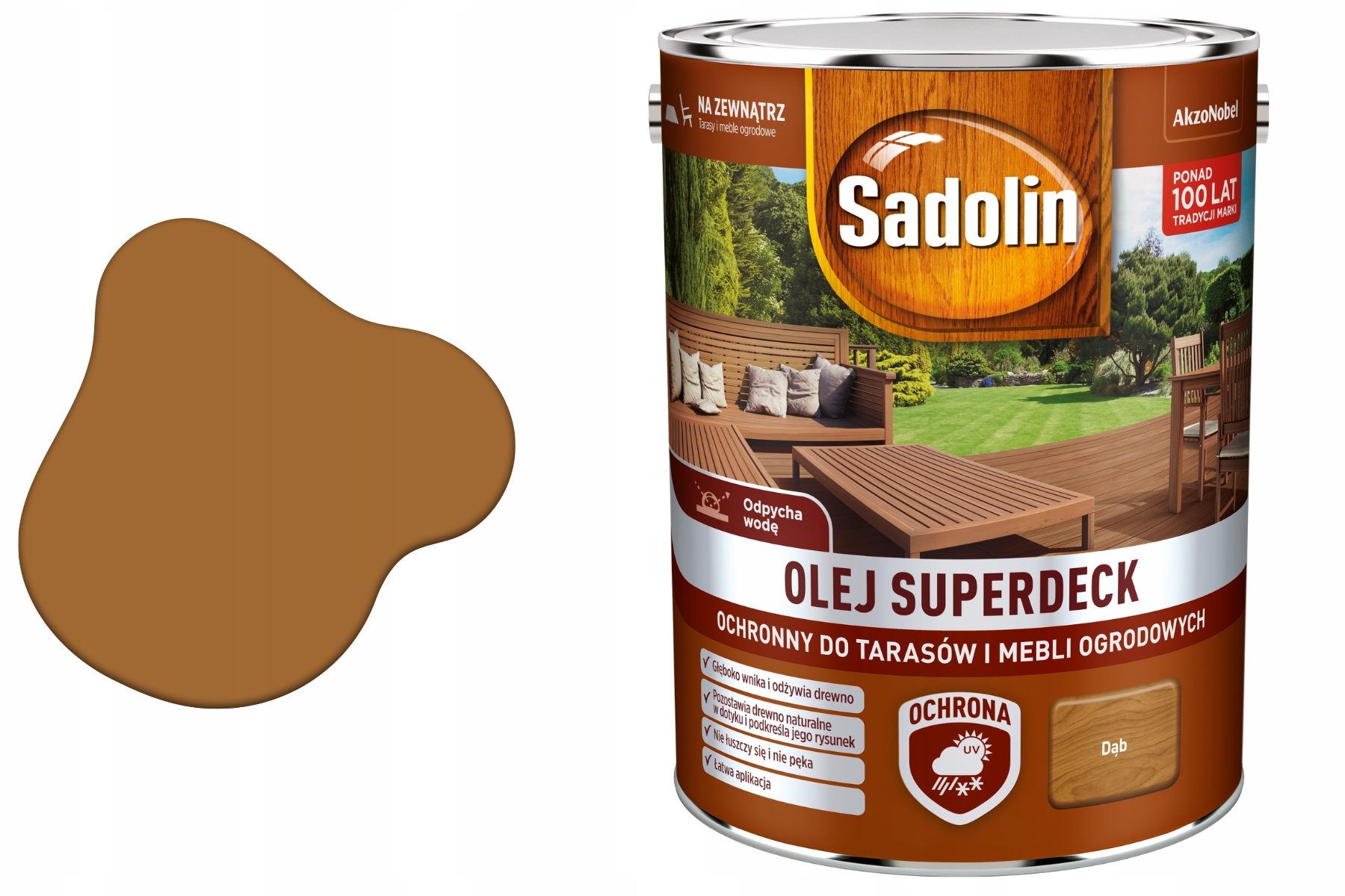 Wydajny Olej Impregnat Do Drewna Tarasów Sadolin Superdeck Dąb 5L