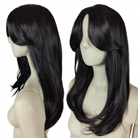 Ebenová paruka Tmavě Hnědá, hustá, tepelně odolná, hnědá