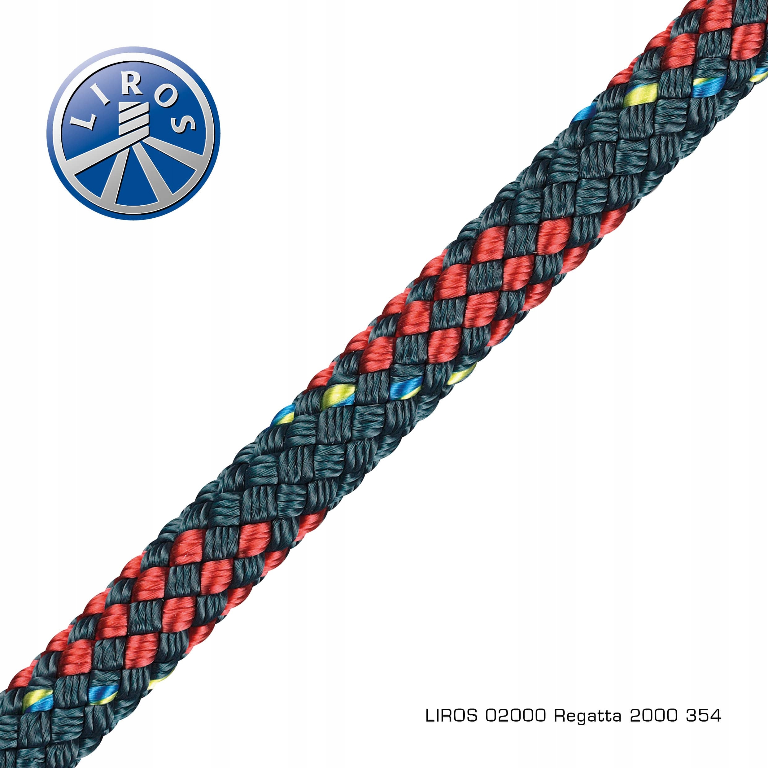 Lina żeglarska Dyneema Liros Regatta 2000 3mm Fałowa Steelblue-red