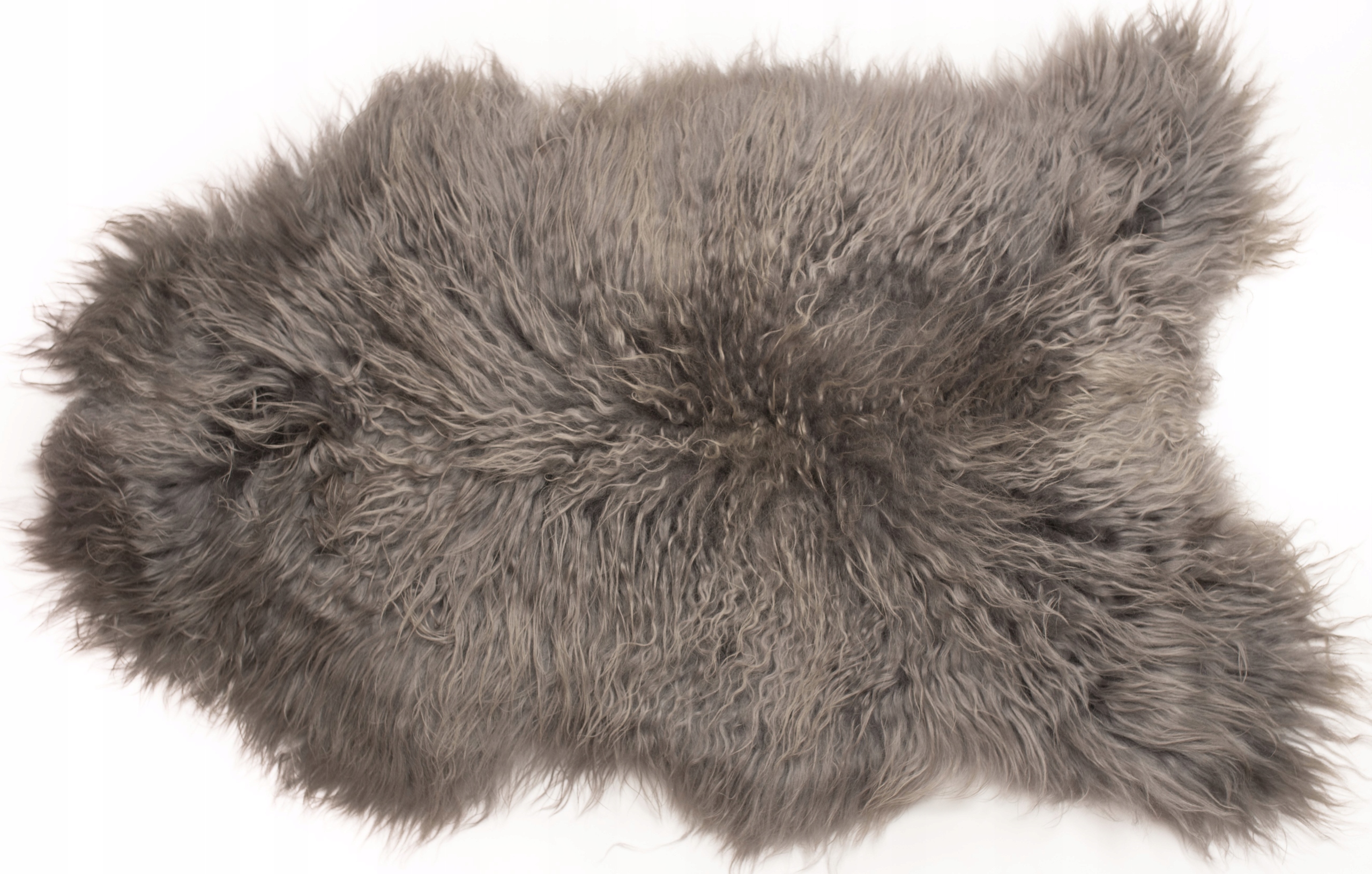 Přírodní ovčí kůže Šedá Dlouhý kudrnatý vlas Pravá dekorativní kůže