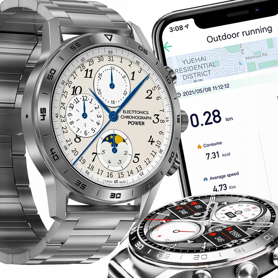 SMARTWATCH ZEGAREK POLSKIE MENU PL SPORT ROZMOWY SMART WATCH MĘSKI PULS Obwód nadgarstka 16-22 mm