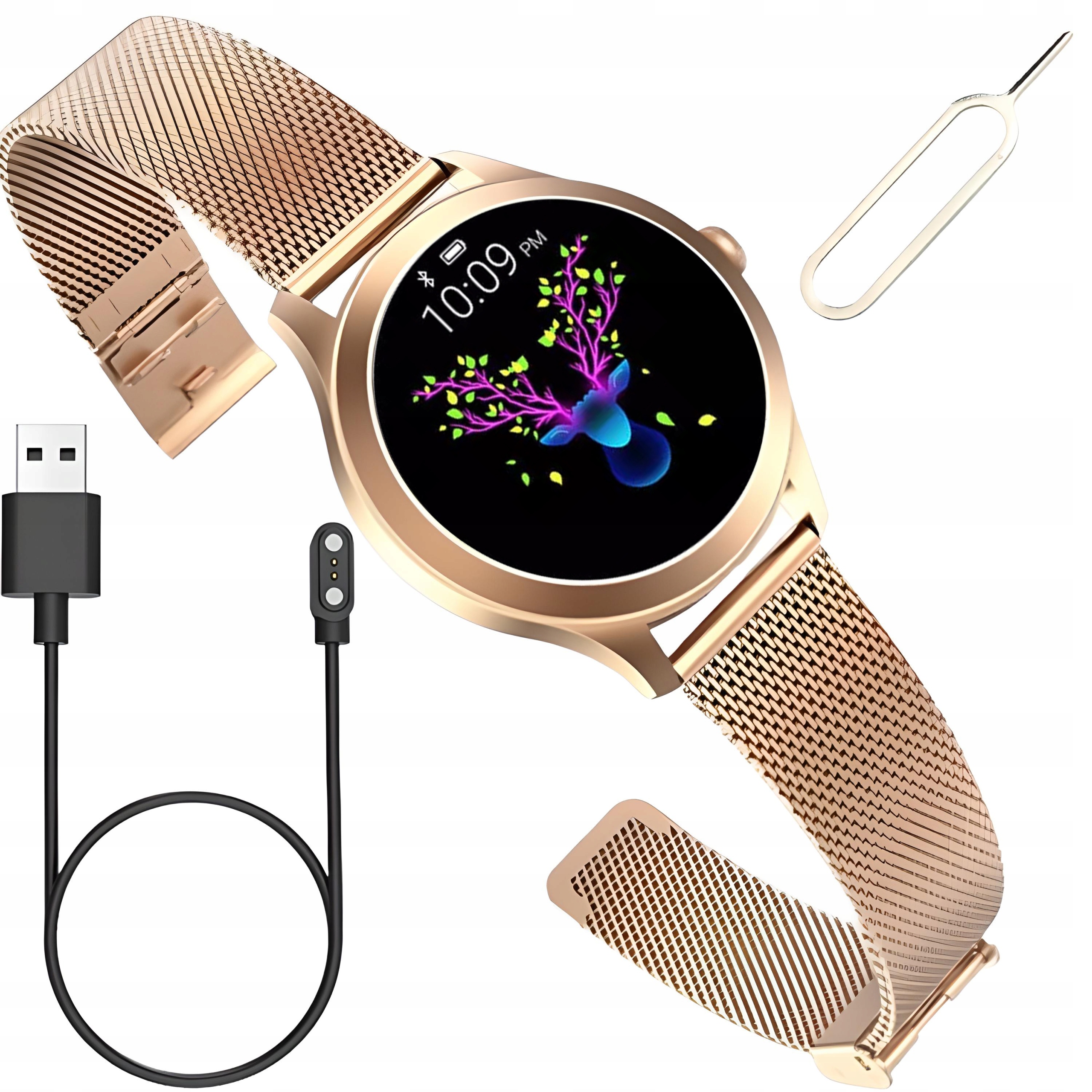 SMARTWATCH ZEGAREK DAMSKI ROZMOWY PULS WODOODPORNY