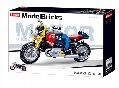 

Klocki 197EL Model Brick Motocykl Wyścigowy Sluban