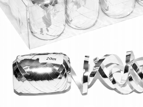 

Wstążka Tasiemka Metaliczna Srebrna Świąteczna 20M