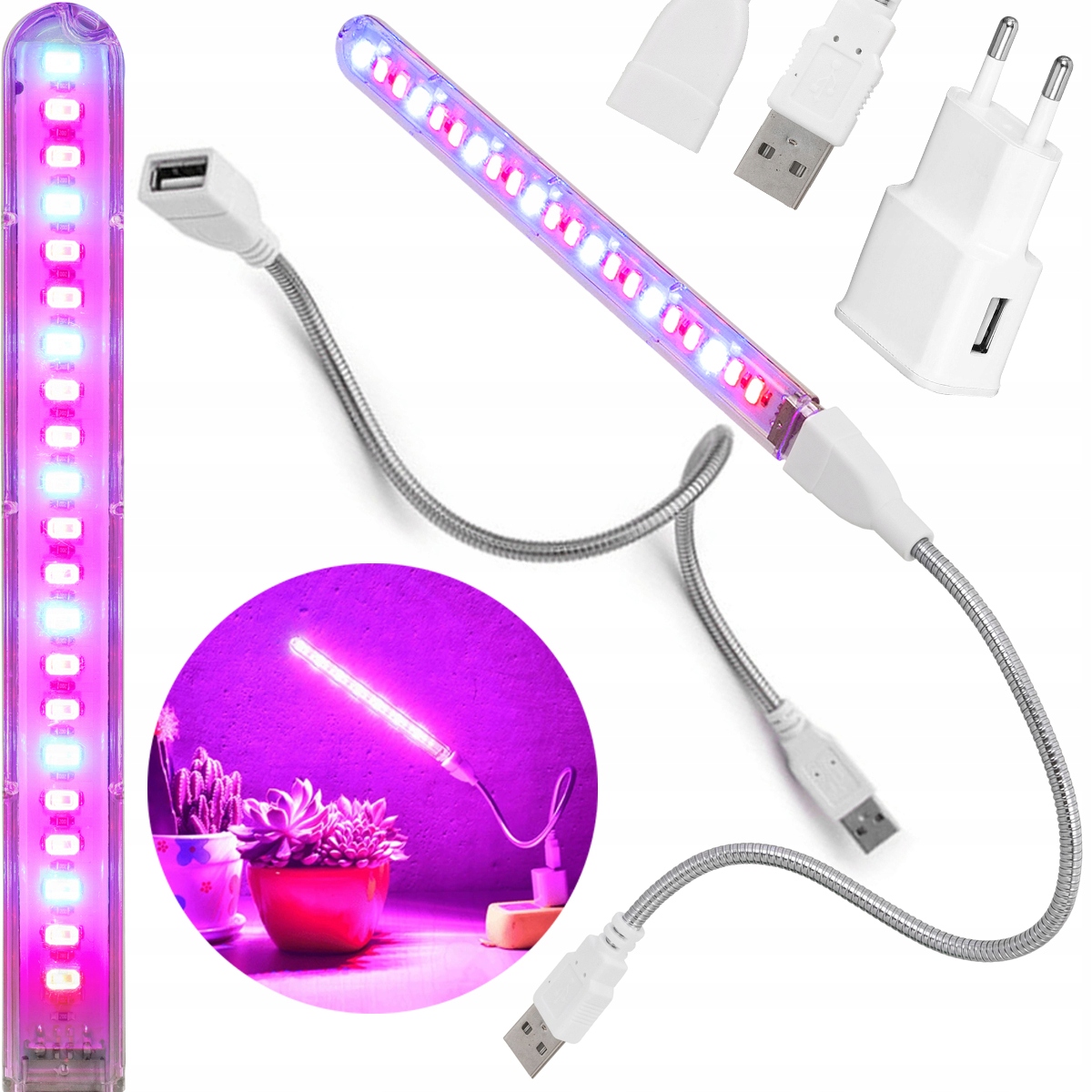 

Lampa Do Uprawy Wzrostu Roślin 14 Led Usb +adapter