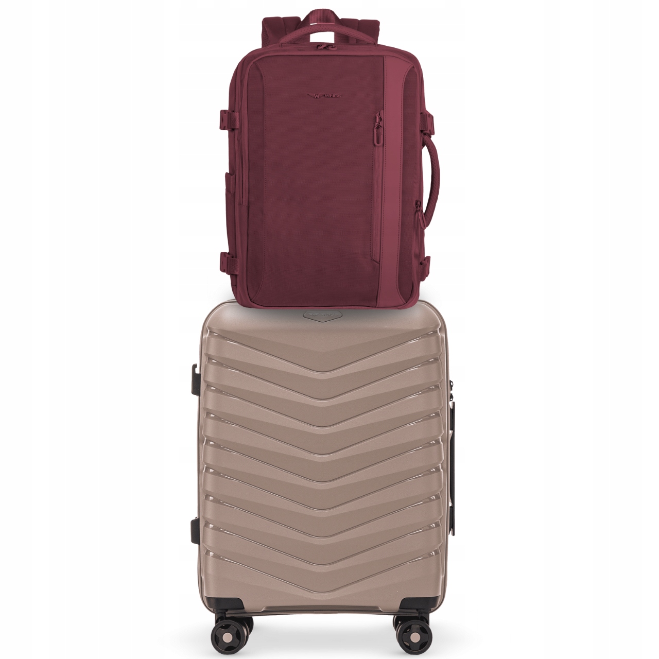 Sada batoh Skylark Burgundy a kabinový kufr Phoenix Champagne 20"