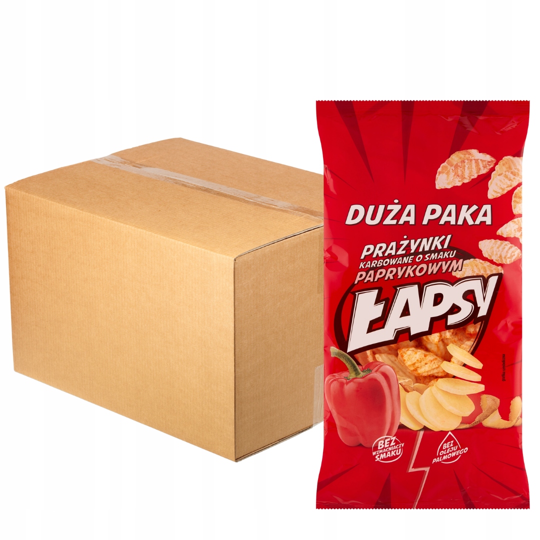Łapsy Vroubkované krekry s paprikovou příchutí 110 g x 16 kusů