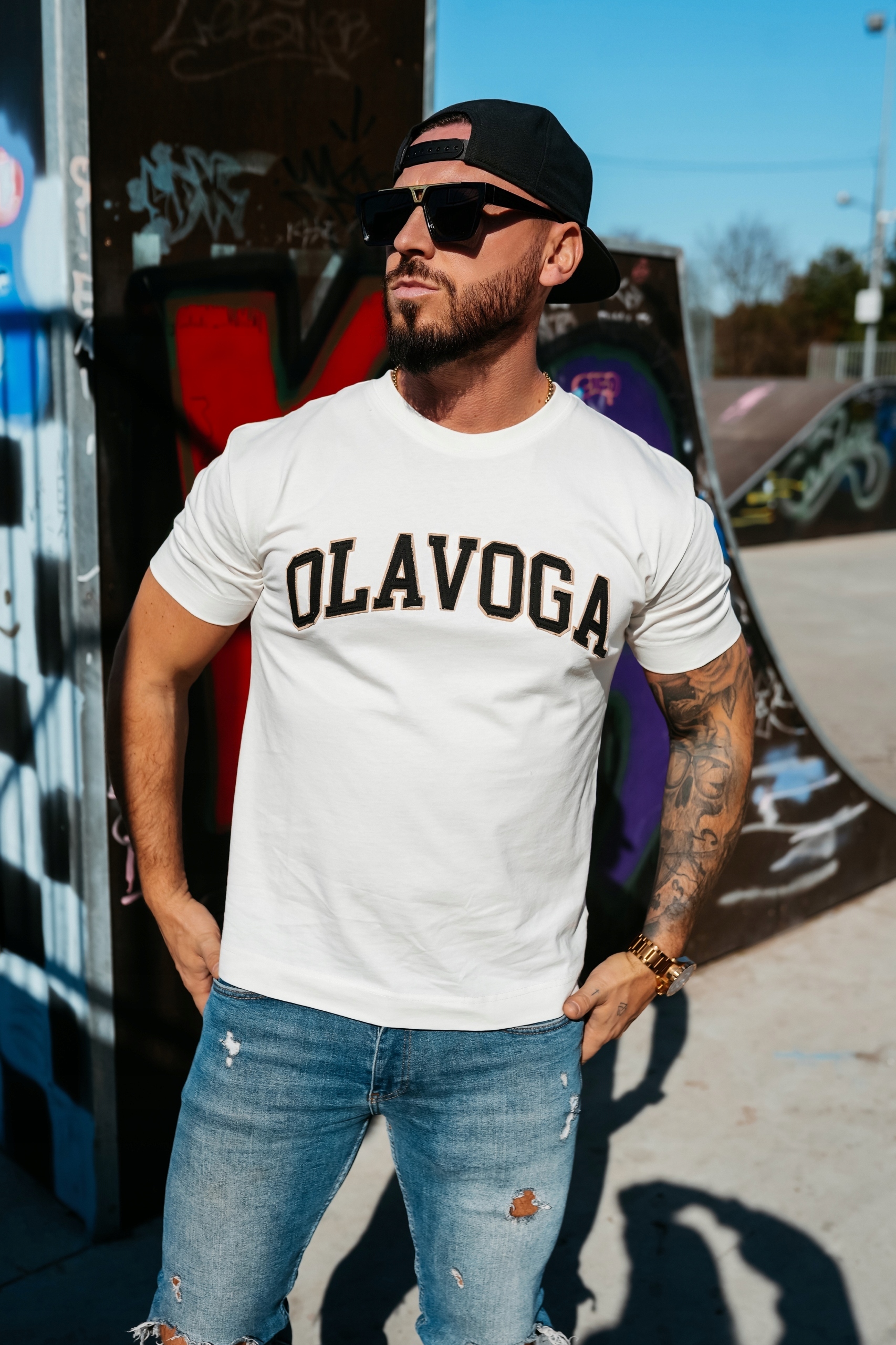 O La Voga Pánské Tričko Roqa Olavoga Bílé Ecru L