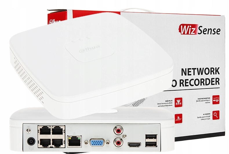 Ip PoE rekordér NVR4104-P-EI Dahua pre 4 Ip kamery do 16 Mpx Ai analitika