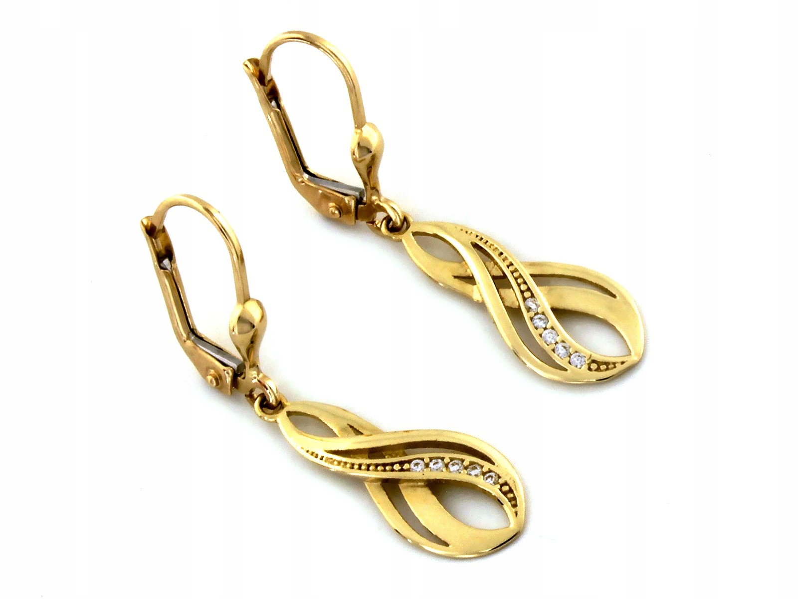 Náušnice ze zlata 585 s kamínky od klenotníka, značkové