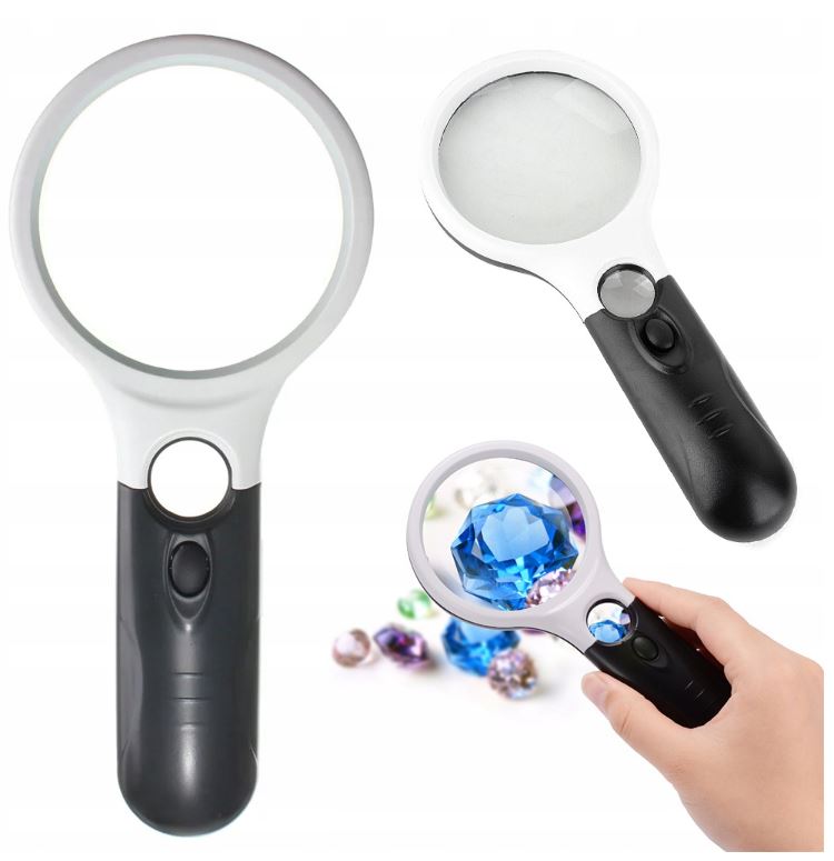 LUPA SZKŁO POWIĘKSZAJĄCE Z PODŚWIETLENIEM LED