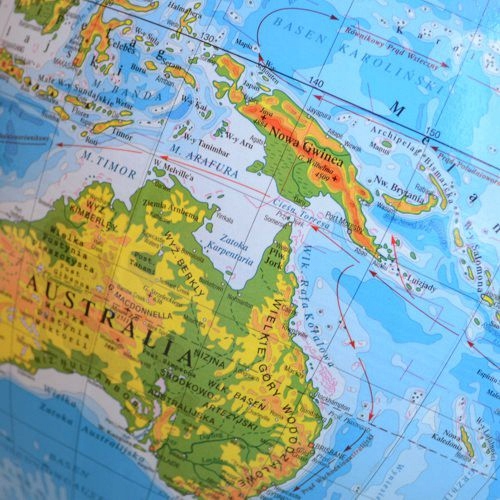 Duży, fizyczny GLOBUS biurkowy do szkoły Język polski