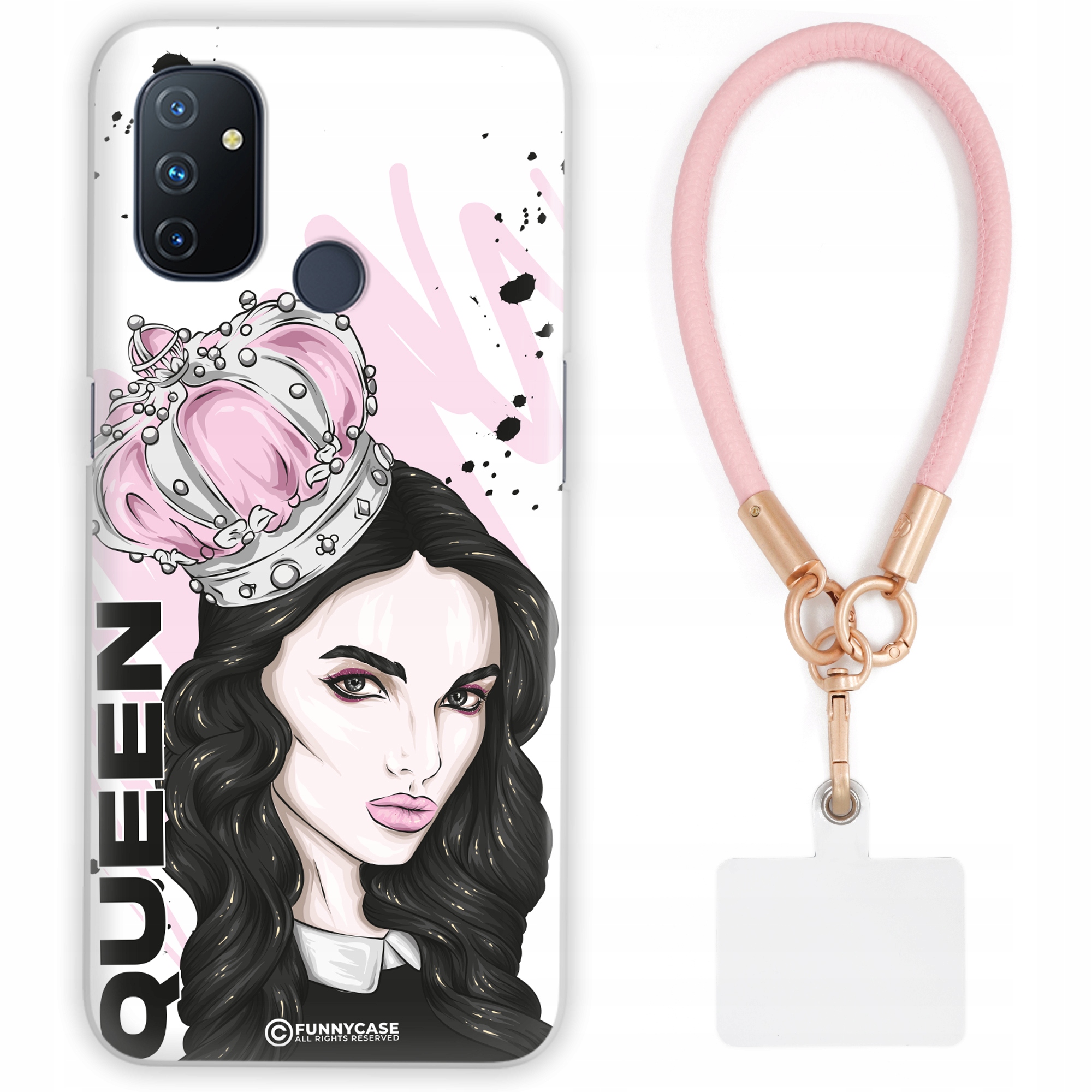 Pouzdro Pro Oneplus Nord N100 5G Case Dámské Bitch Růžové Kožené Vodítko