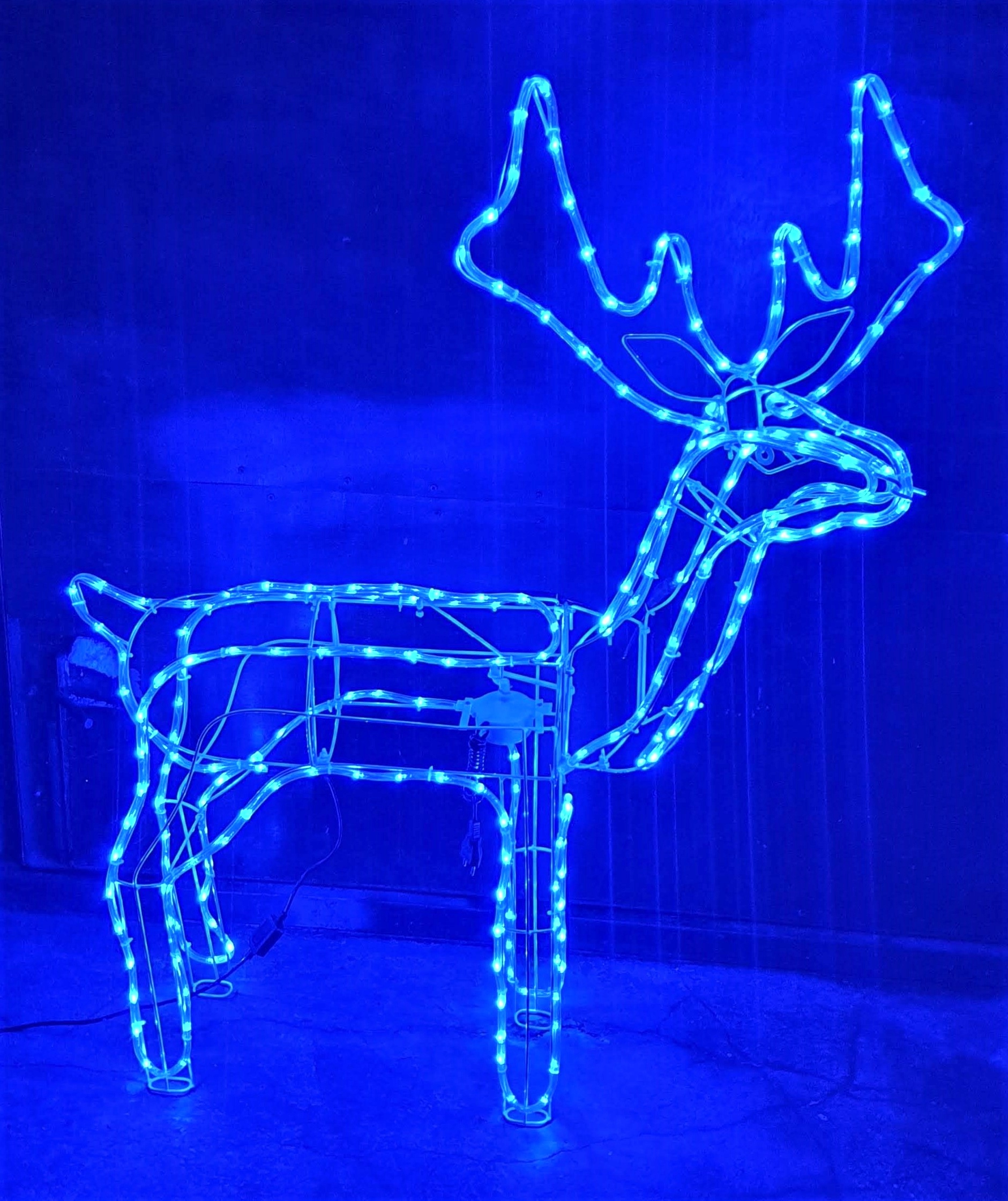 RENIFER LED ŚWIECĄCY RUSZAJĄCY GŁOWĄ DUŻY NIEBIESK Zasilanie sieciowe