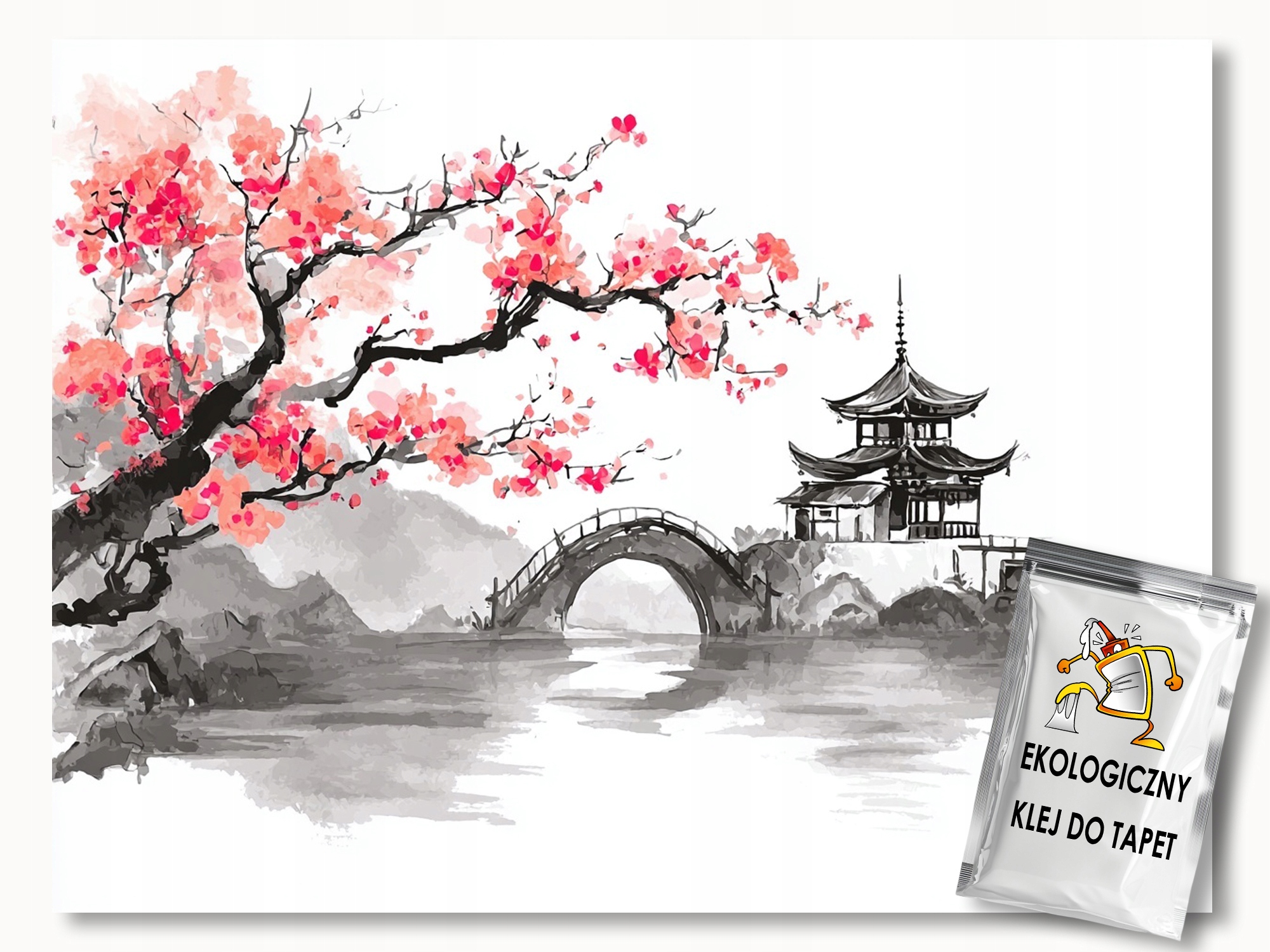 Fototapeta Flizelina Krajina Japonsko Pagoda Višeň Dřevo 368x254 130g