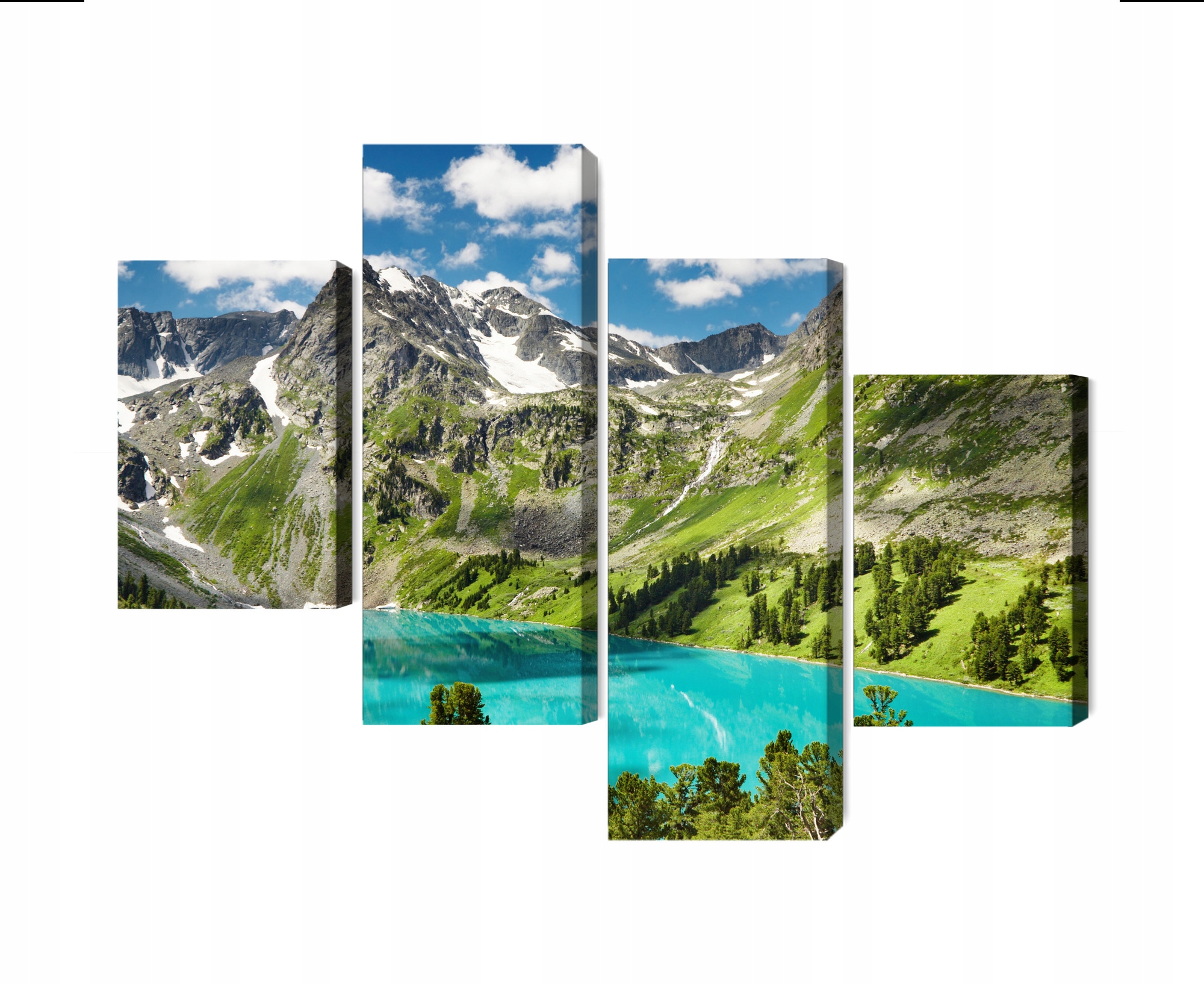 Vícedílný obraz Krystalické jezero v horách 3D Canvas 120x75