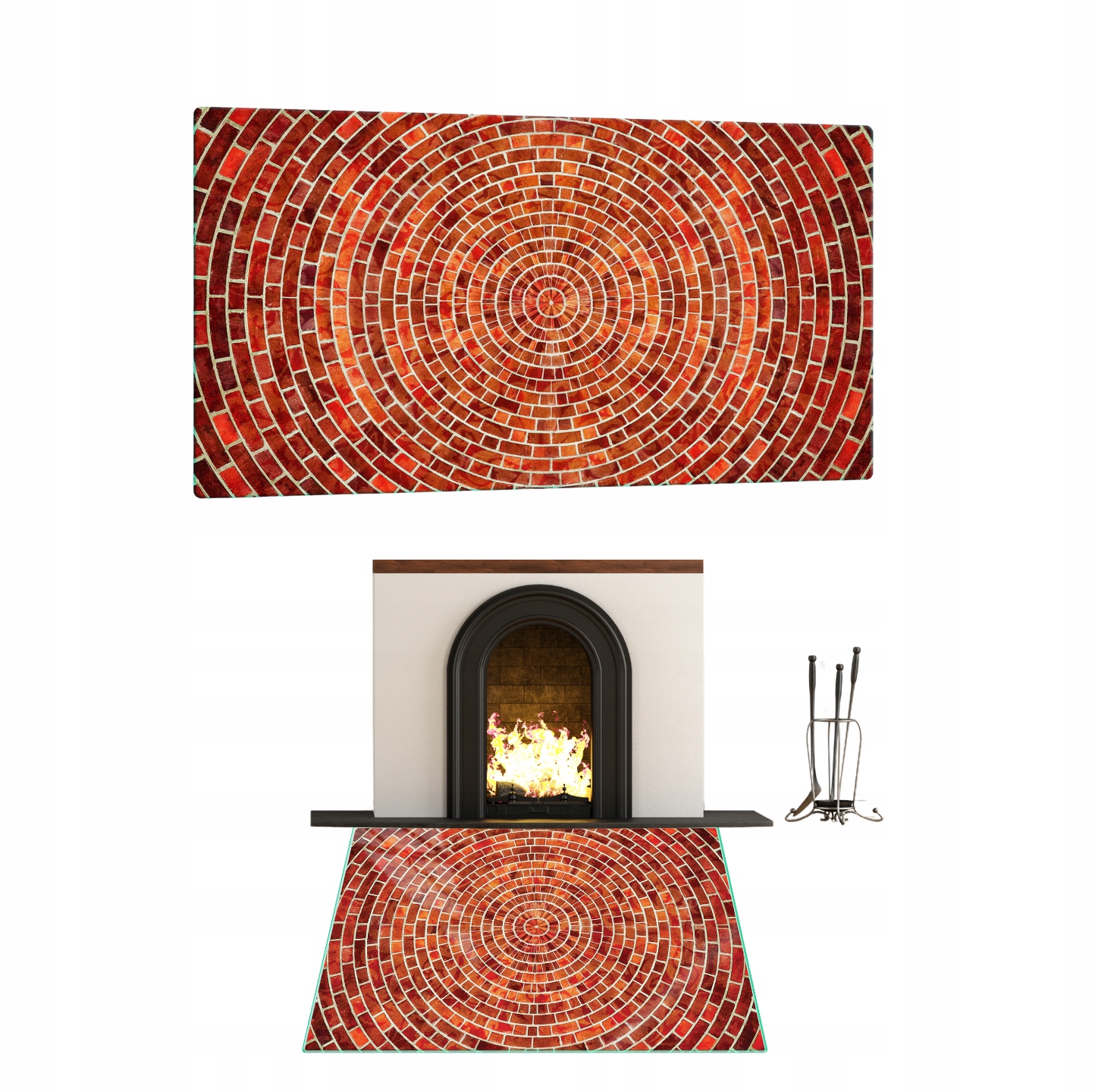 Sklo Pod Krb Tvrzené Sklo Podložka Rozměr 80x52 cm s Grafikou Cihla