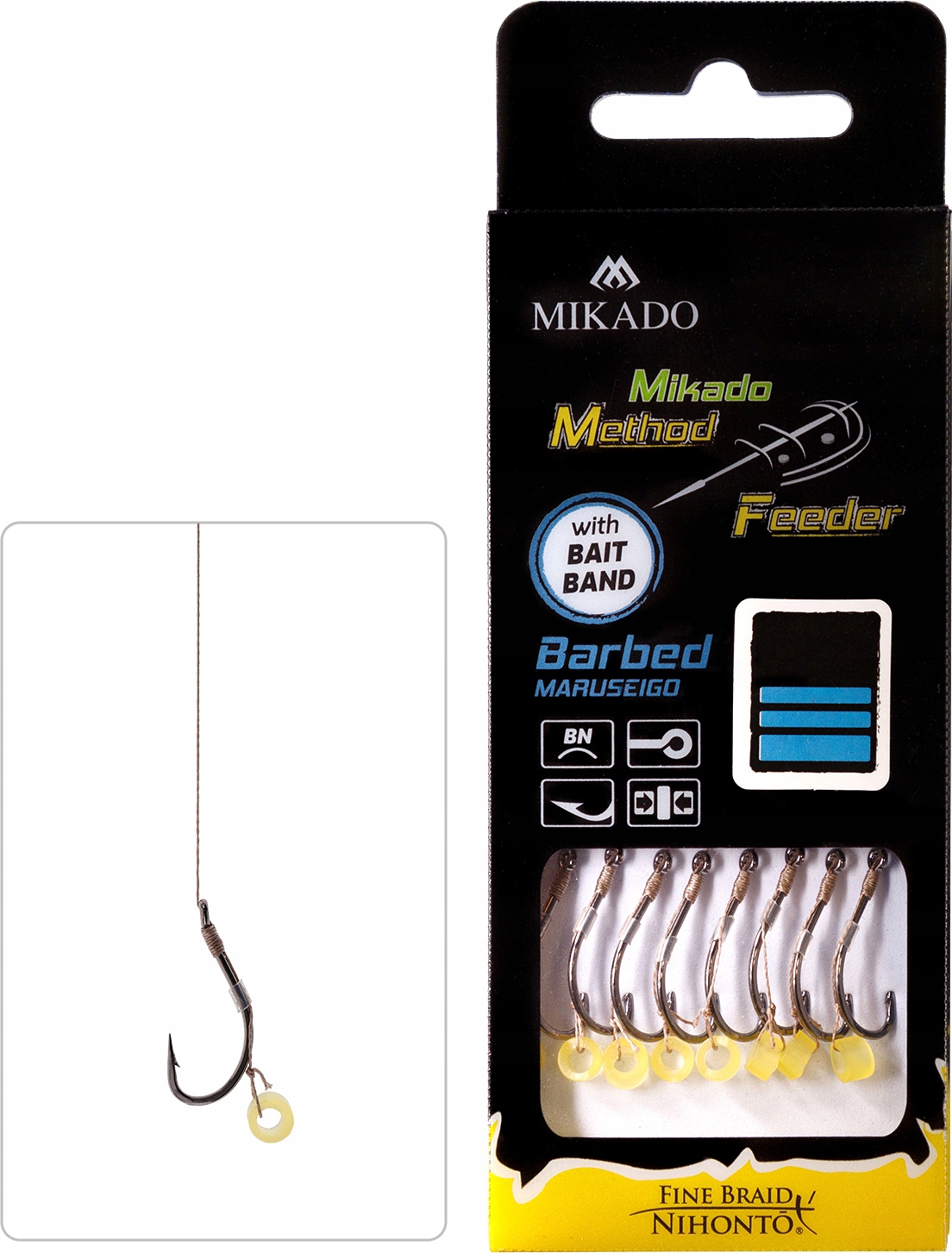 Przypon Z Gumką Do Metody 10 cm Nr 12 Z Zadziorem 0.28 mm 8szt Mikado