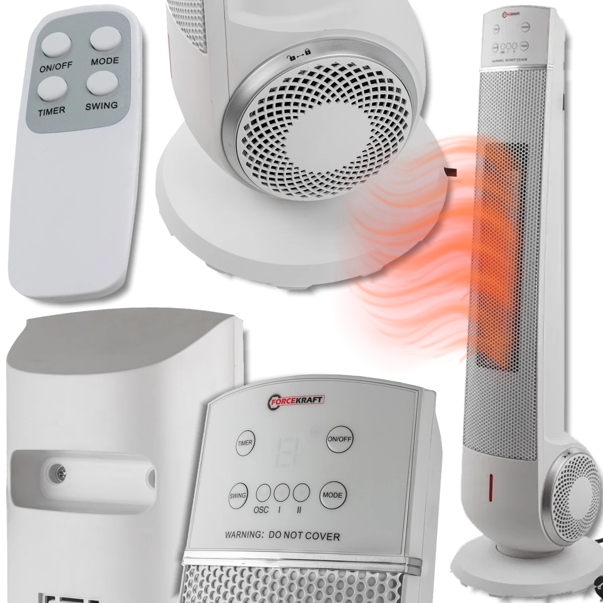 Termoventilátor sloupový keramický 2 režimy 2200W farelka dálkové ovládání