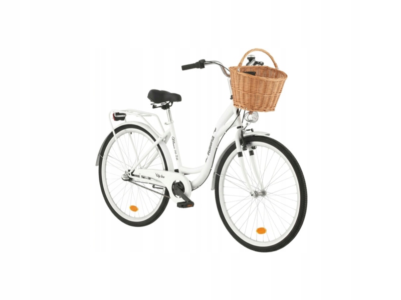 Rower miejski Indiana Moena S3B 28'' rama 17'' damski Biały Koszyk Vogel