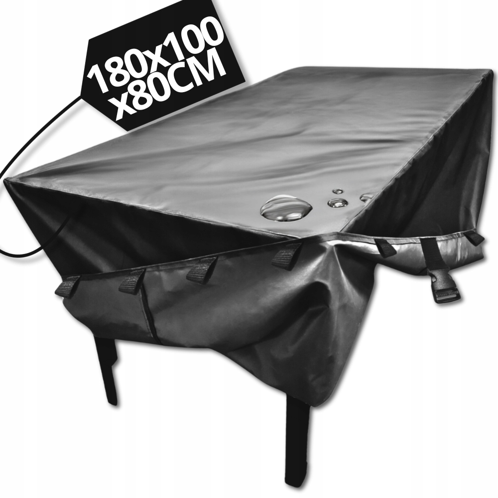Pokrowiec Na Stół meble Ogrodowy Wodoodporny Plandeka 180X100X80 Czarny