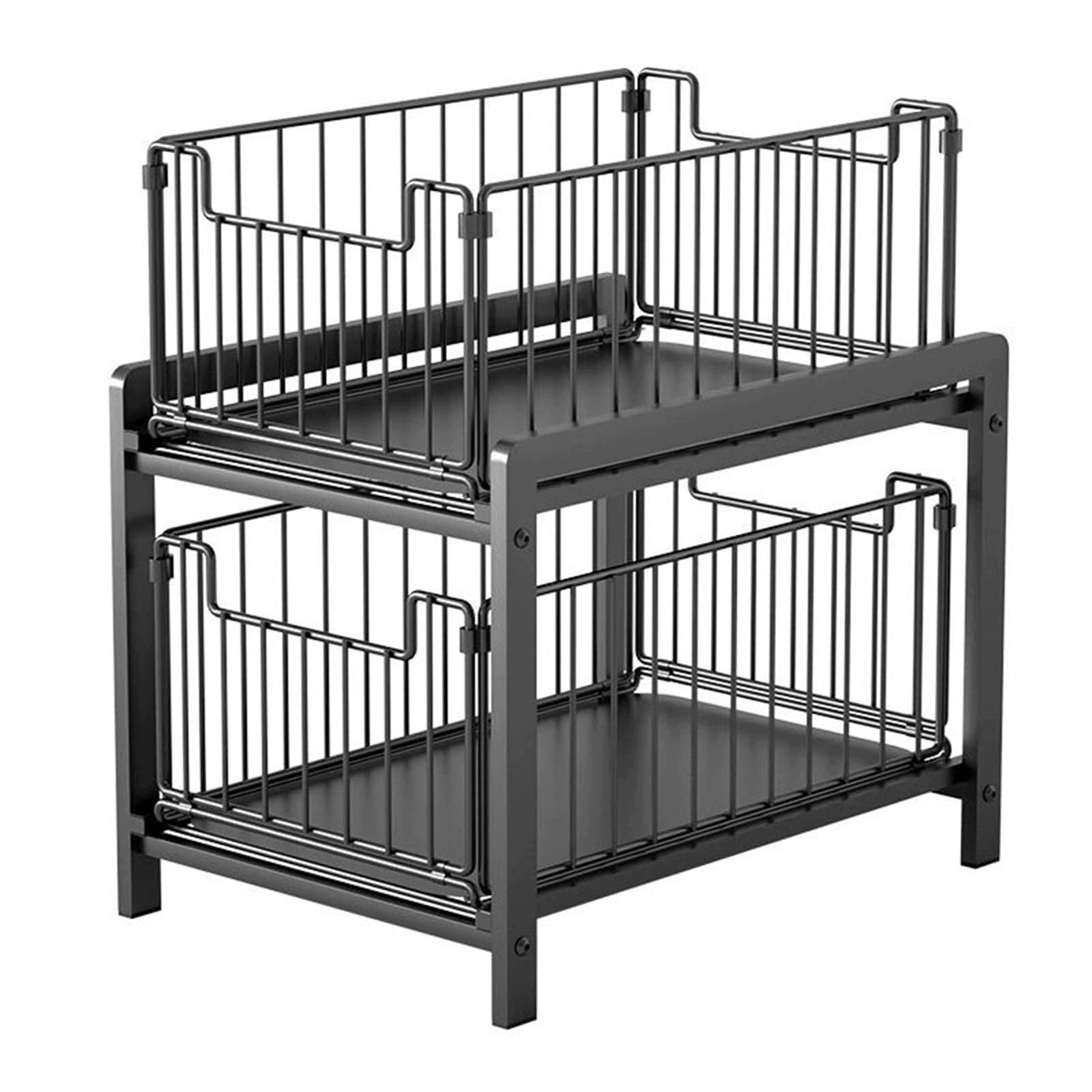 2patrový výsuvný organizér se zásuvkami, 26*37*38,5 cm, černý