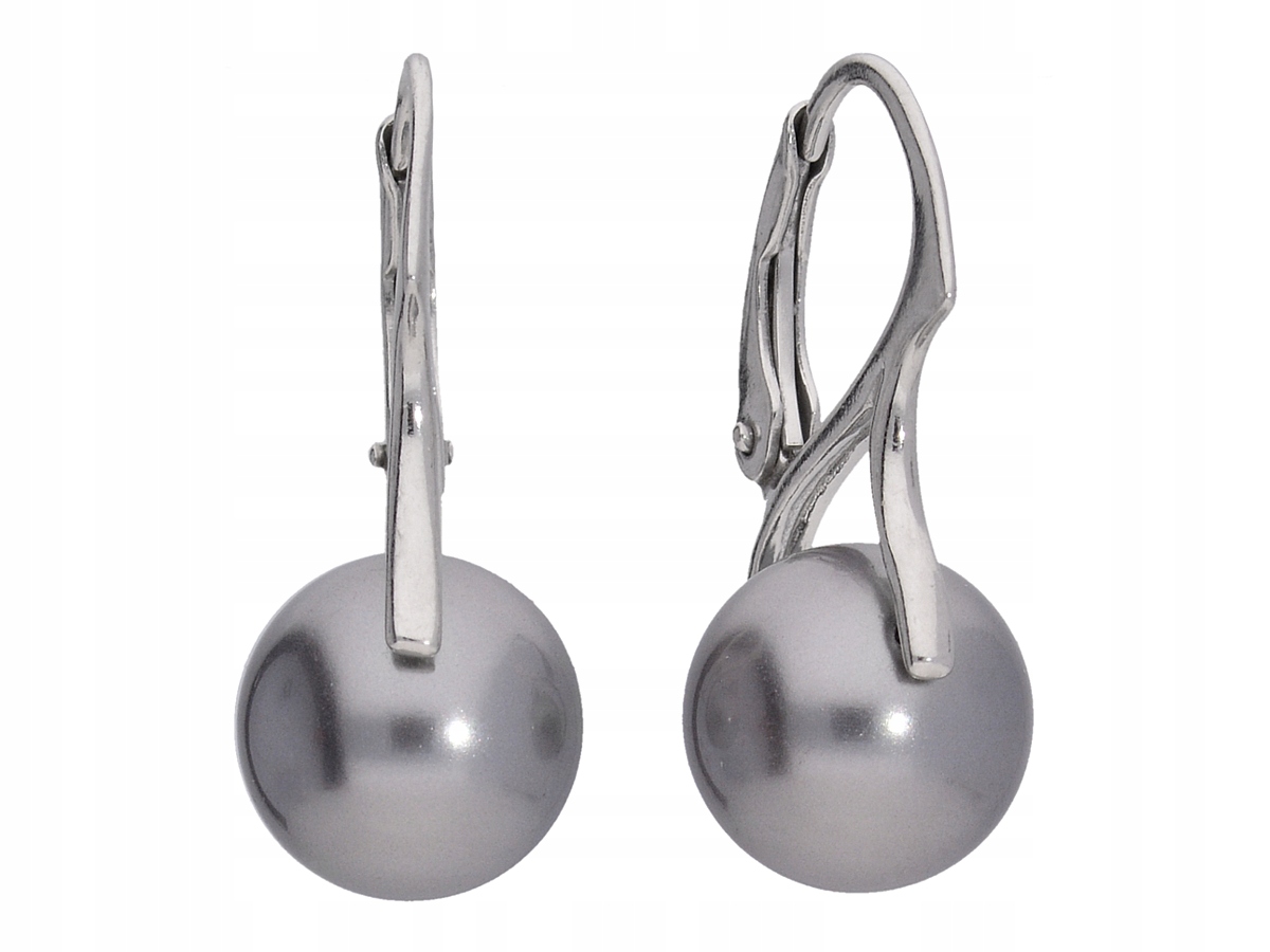 

Kolczyki srebro 925 perła szara Swarovski