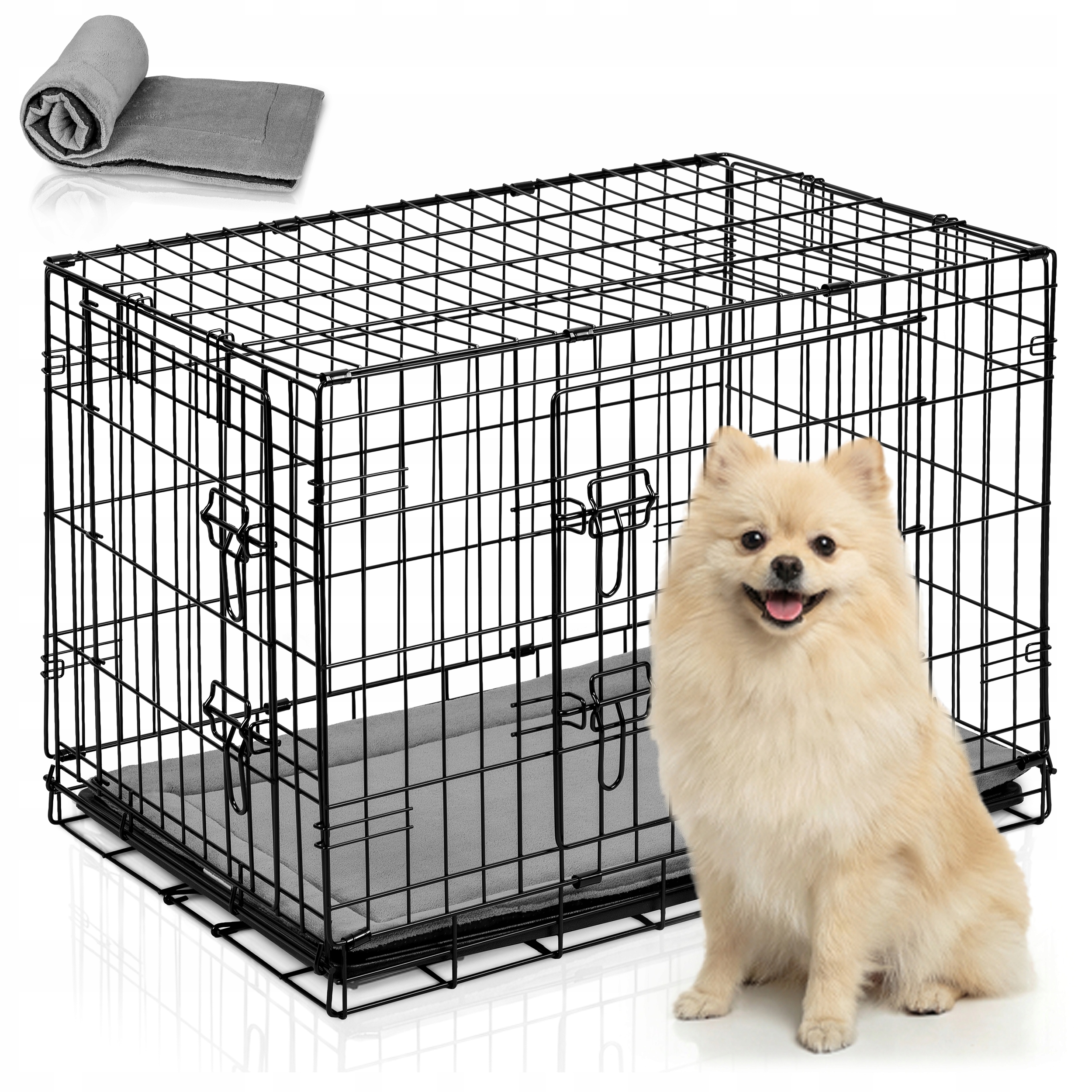 Levně Kovová kennelová klec kotec výběh přepravka pro psa 75x45x54 cm, velikost S