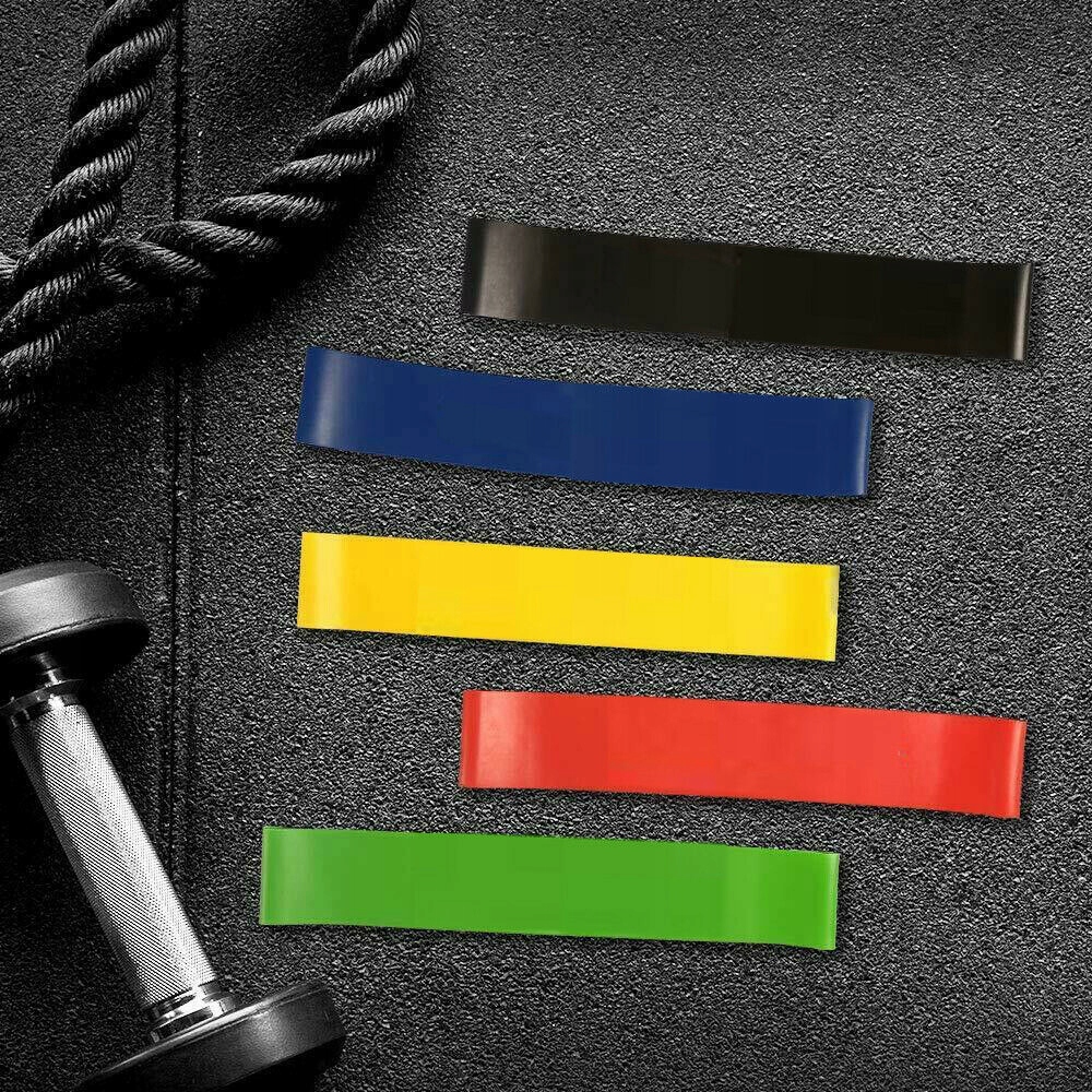 ZESTAW GUM OPOROWYCH DO TRENINGU FITNESS SPORT WYSOKA JAKOŚĆ 4-18 KG 5 SZT. Długość 60 cm